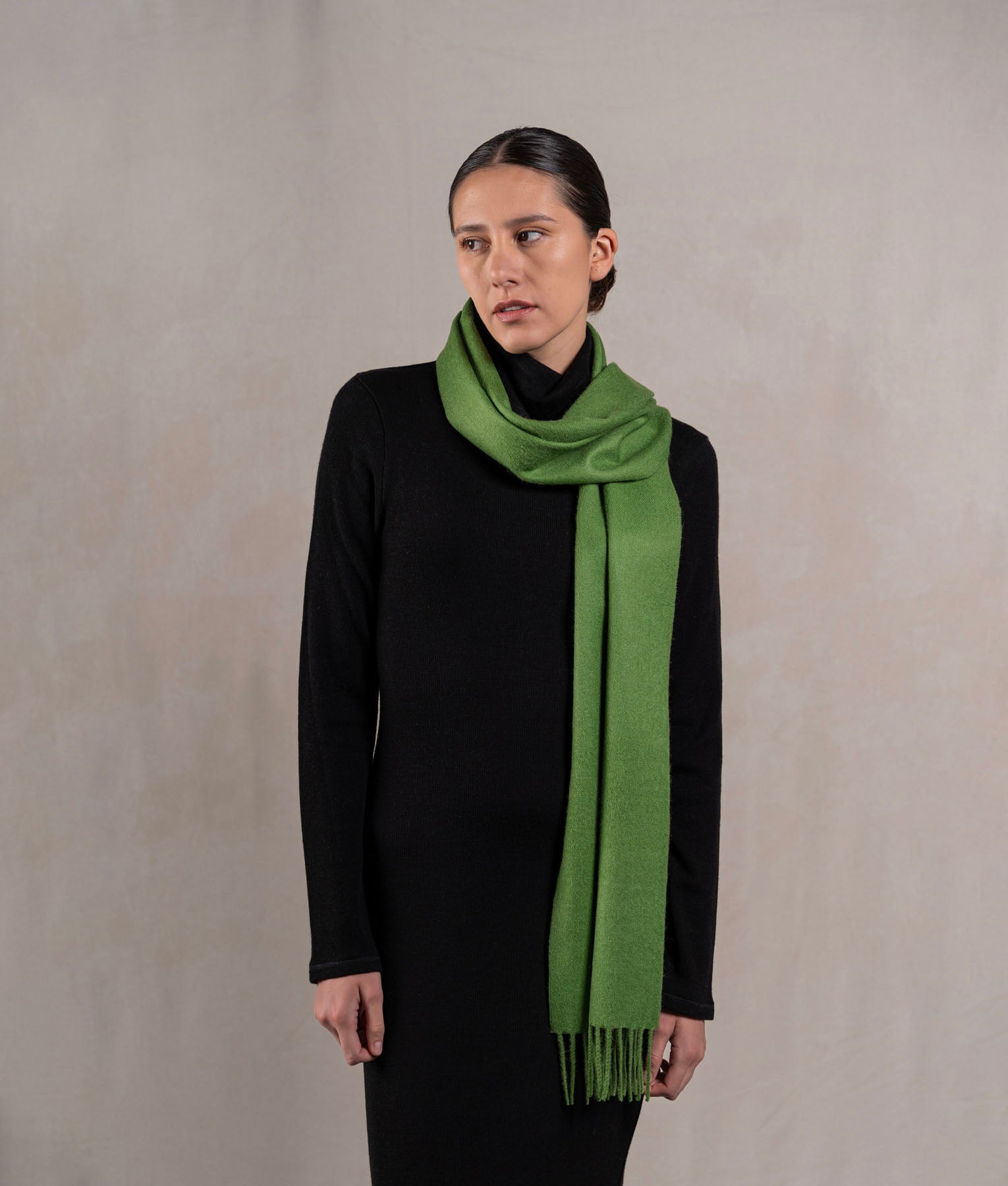 Long Brushed Scarf - Twist Of Lime