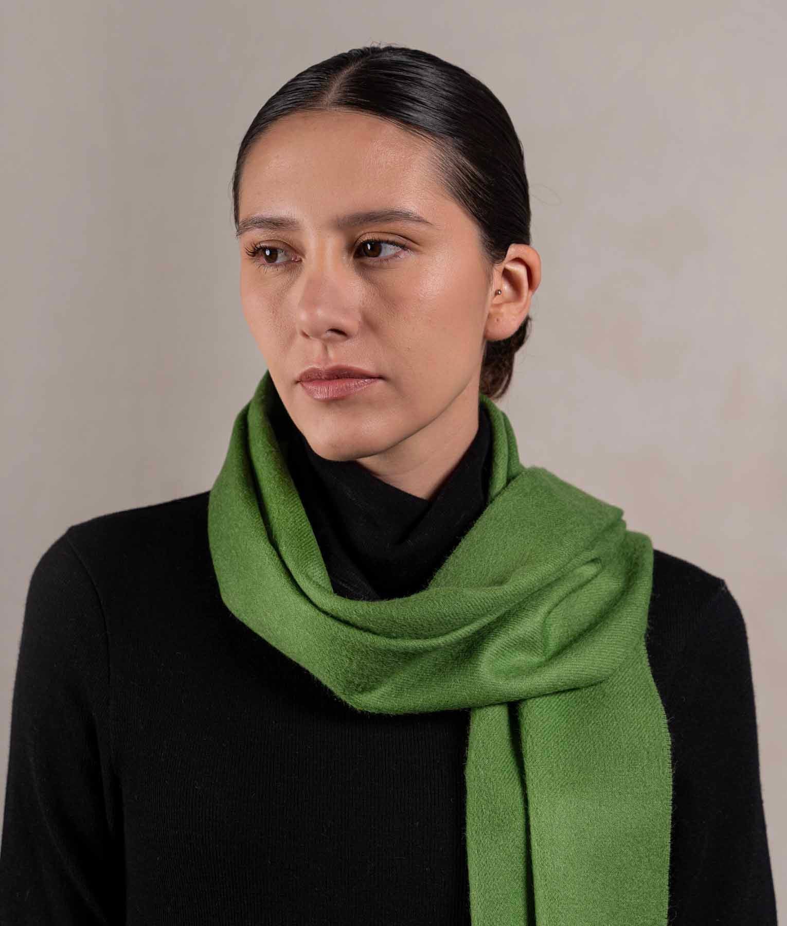 Long Brushed Scarf - Twist Of Lime