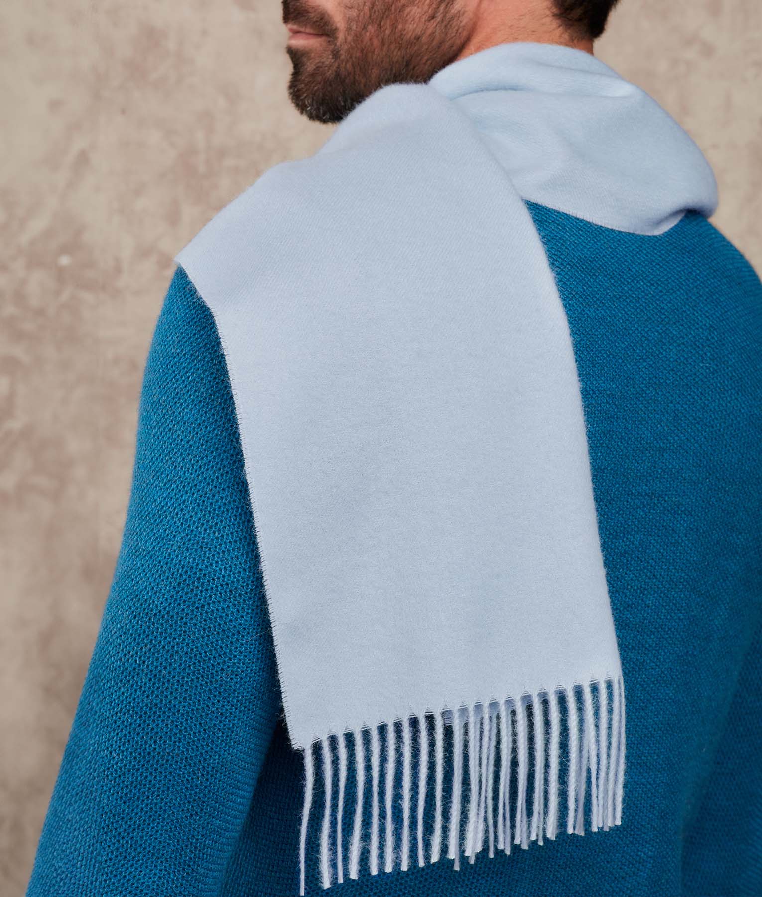 Long Brushed Scarf - Pearl Blue