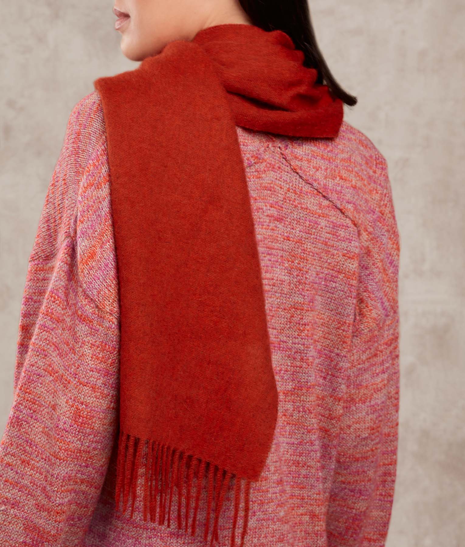 Long Brushed Scarf - Rooibos Tea