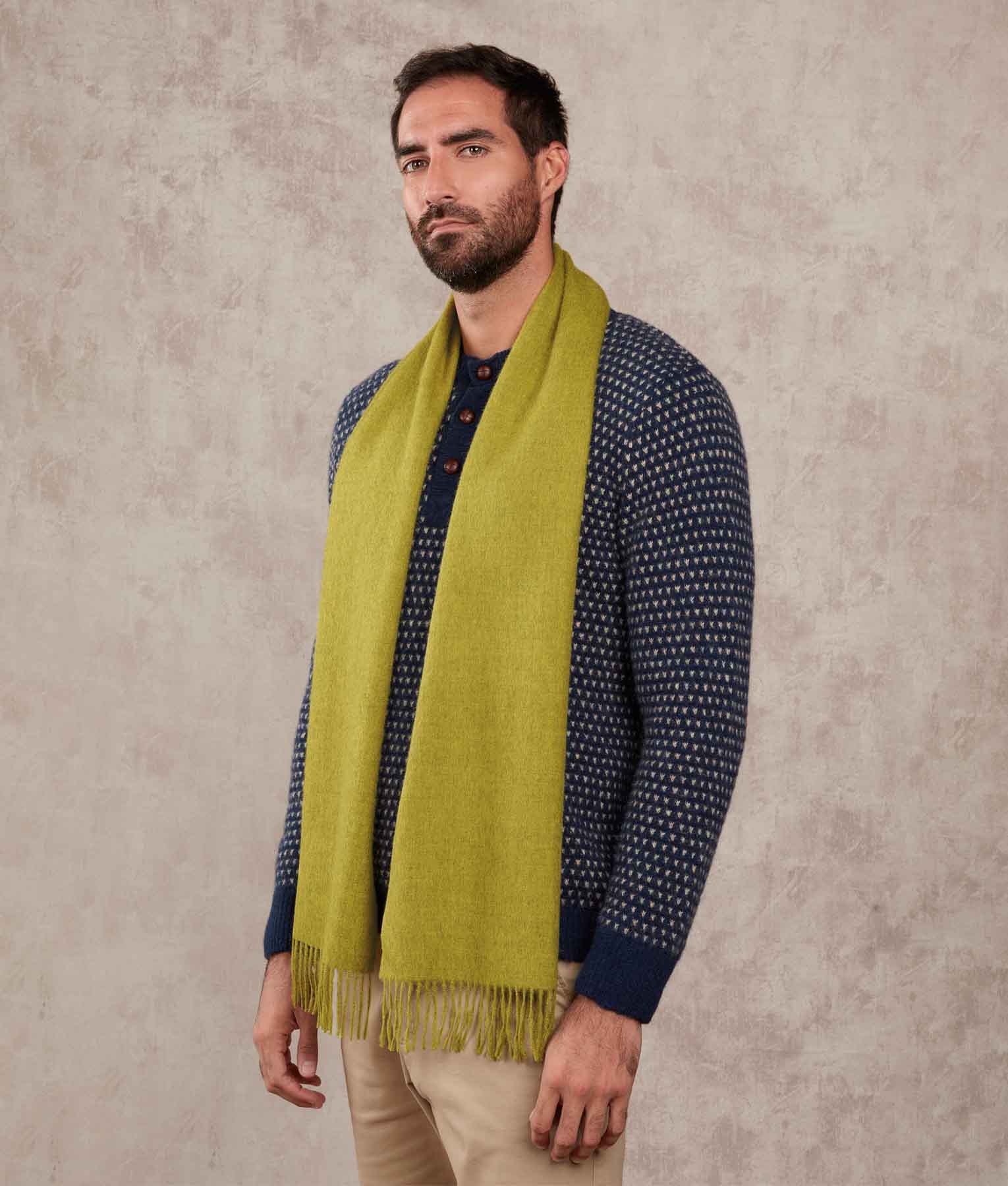 Long Brushed Scarf - Spinach Green