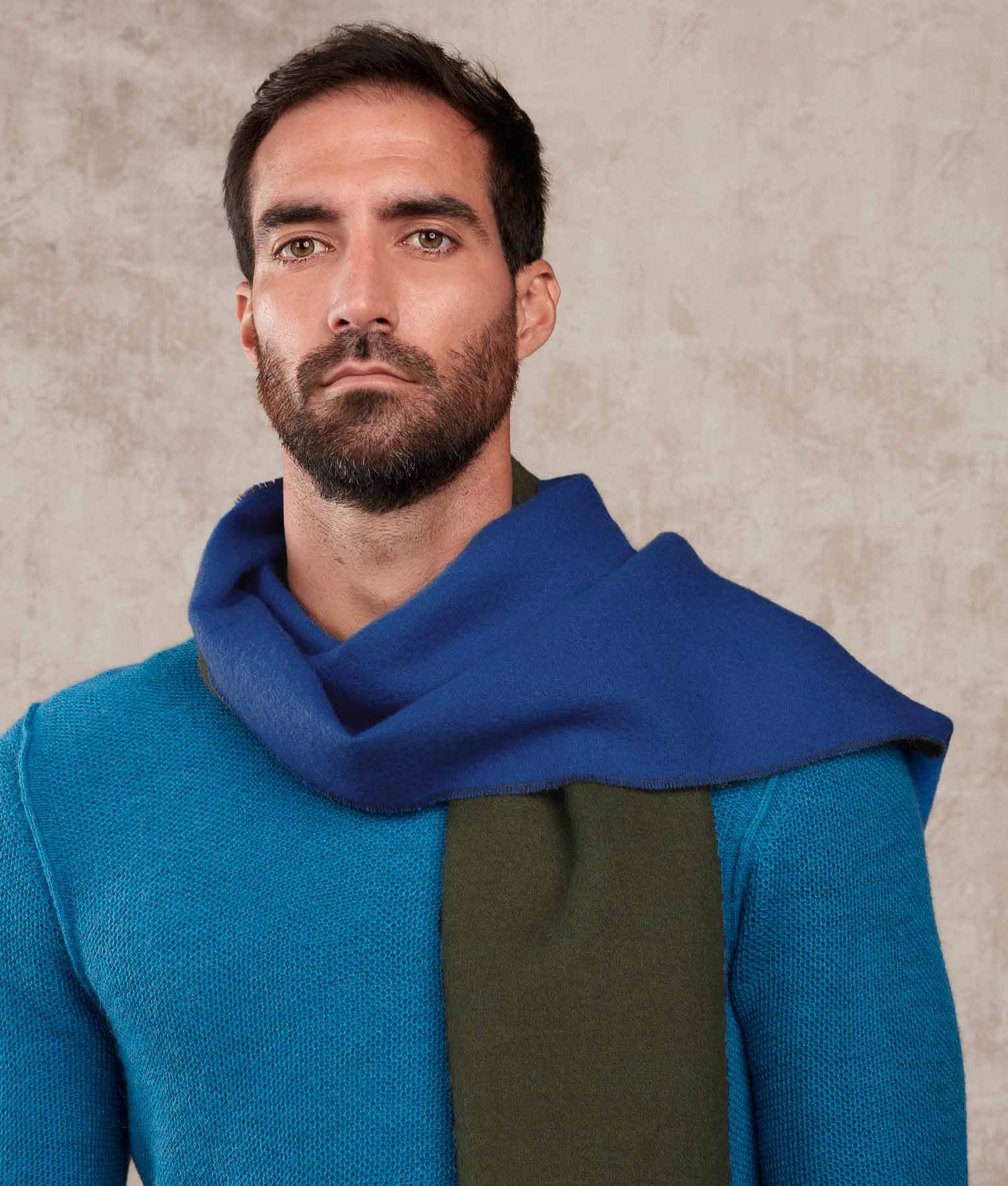 Double Face Scarf with Fringe