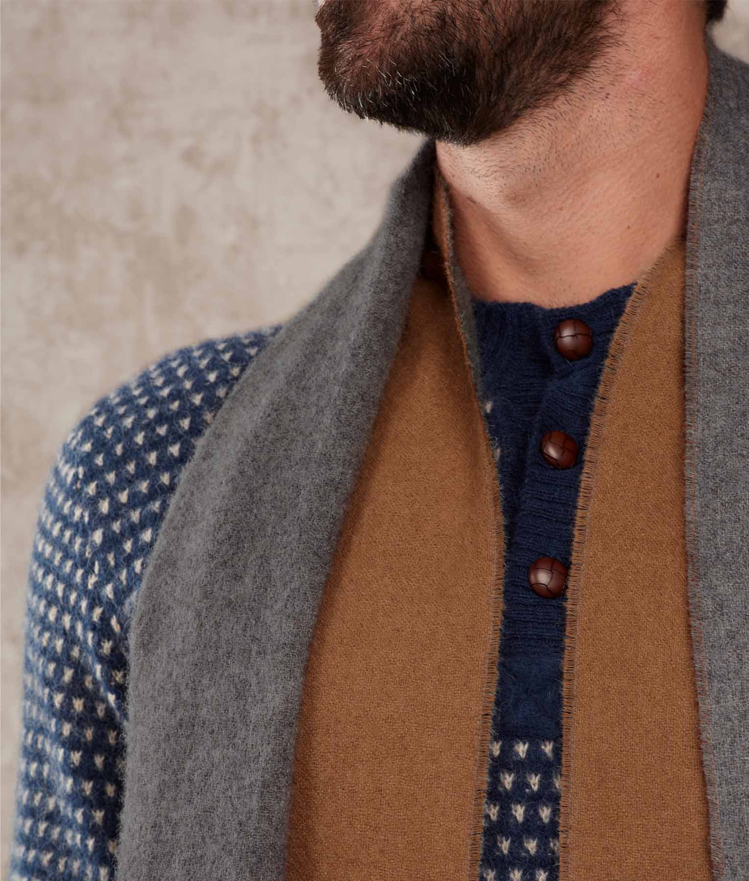 Double Face Scarf with Fringe