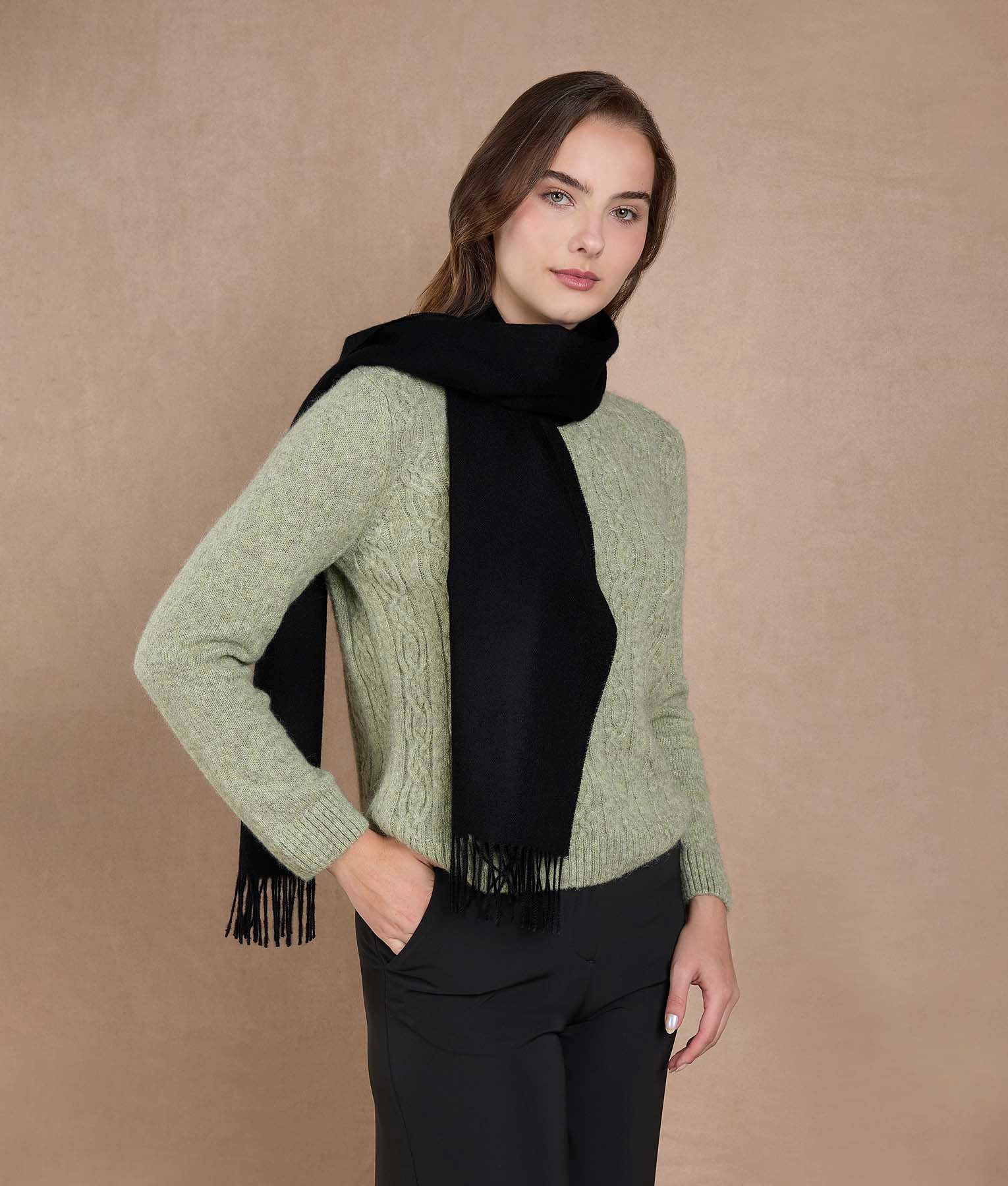 Baby Premium Brushed Scarf - Black