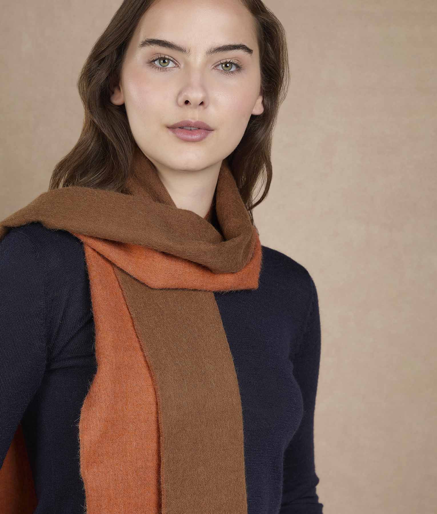 Classic Scarf in Warm Orange & Toasted Coconut