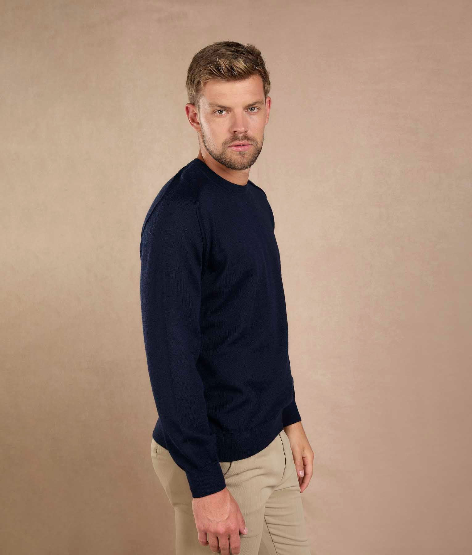 Classic Navy Crew Neck Sweater