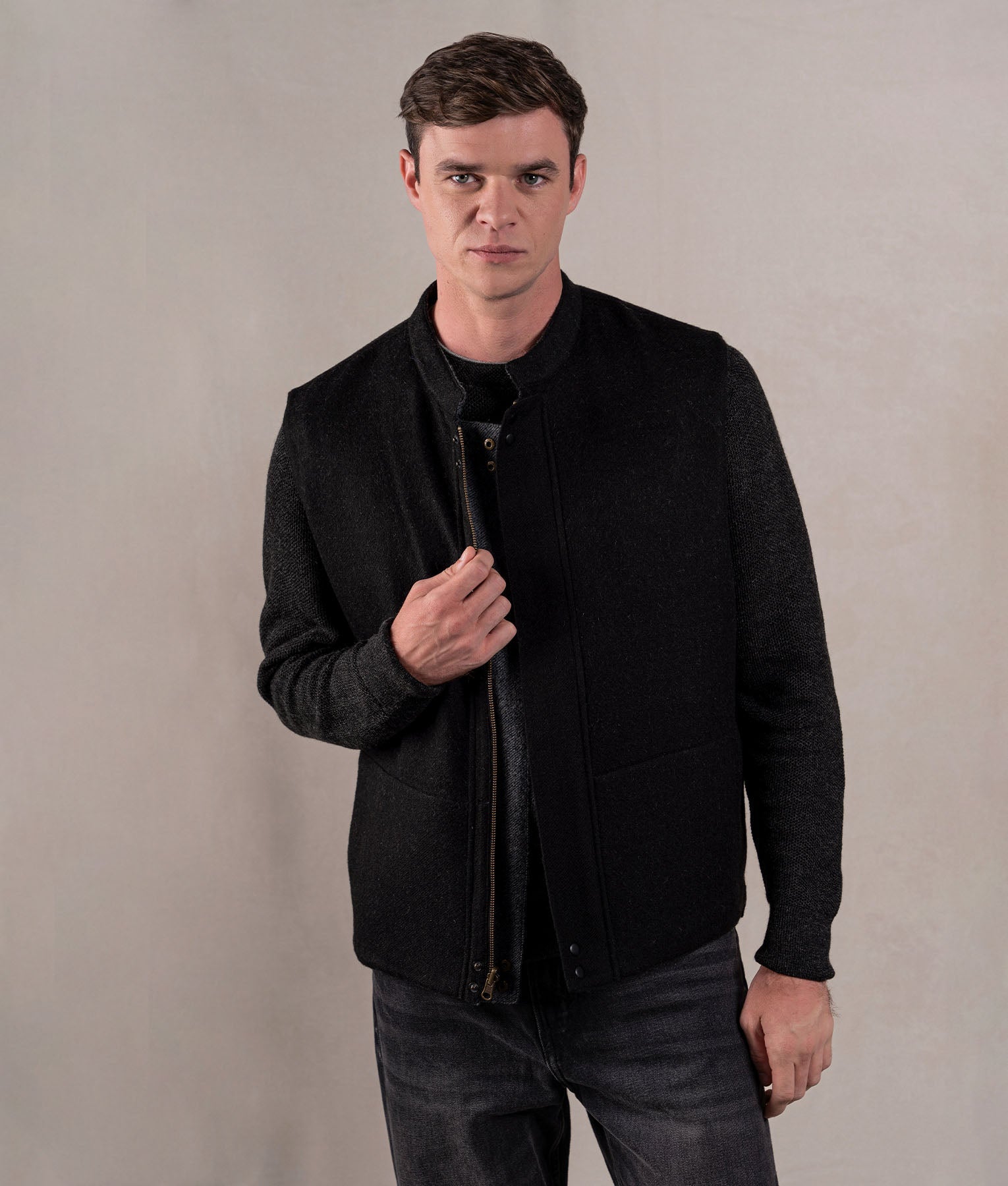 Man Vest - Graphite Grey And Black