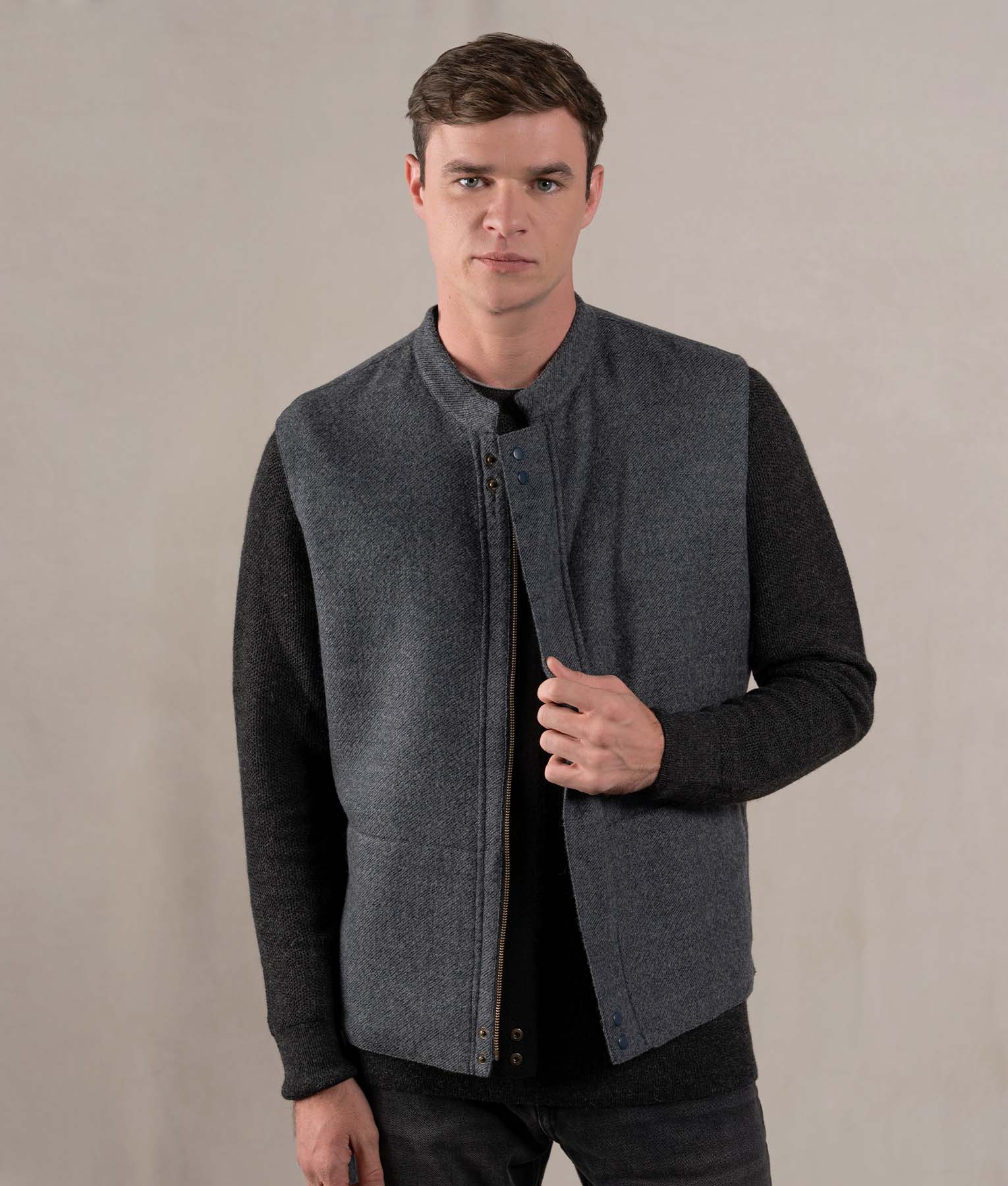 Man Vest - Graphite Grey And Black