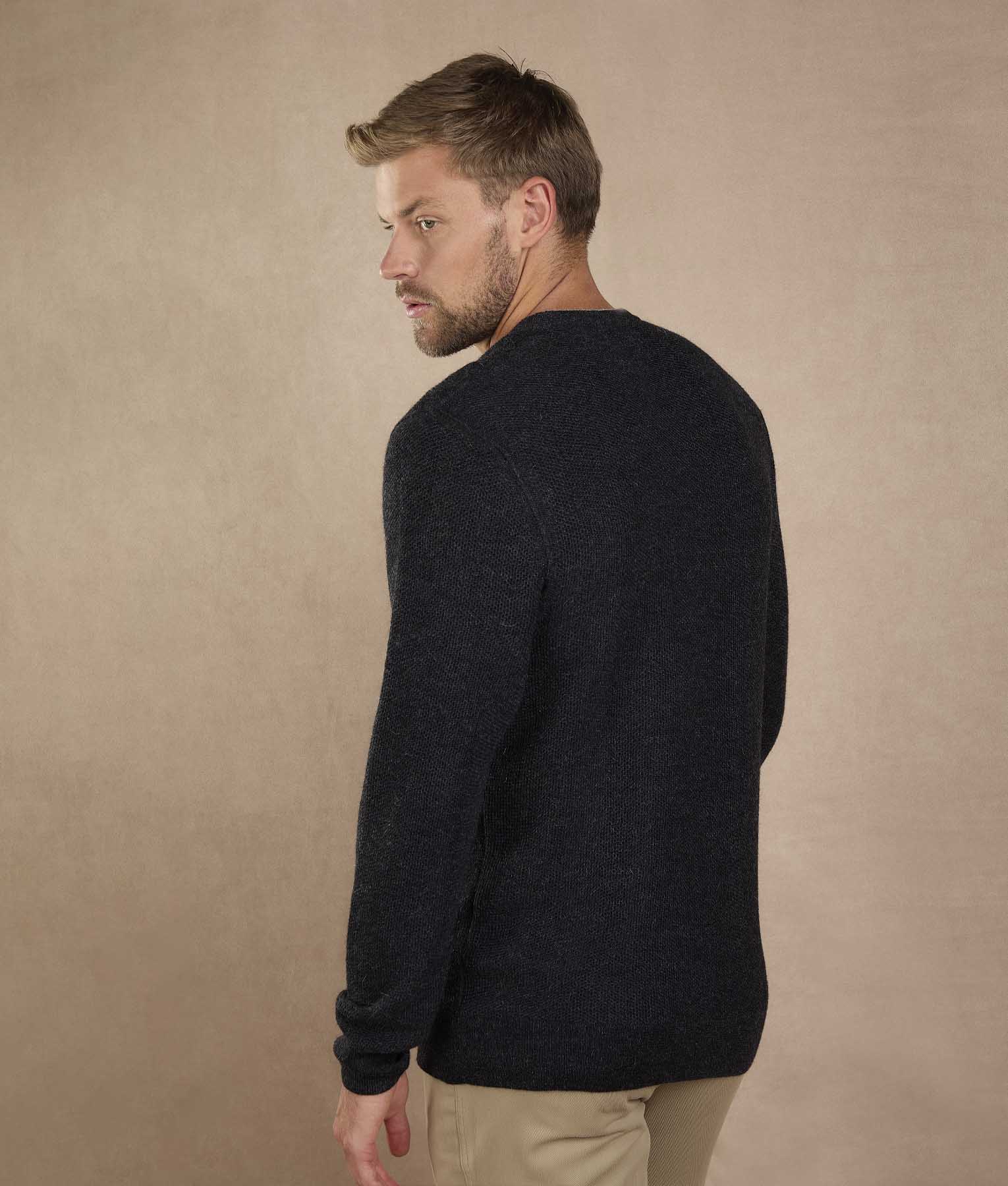 Basic Honey Comb Sweater - Dark Graphite Gray
