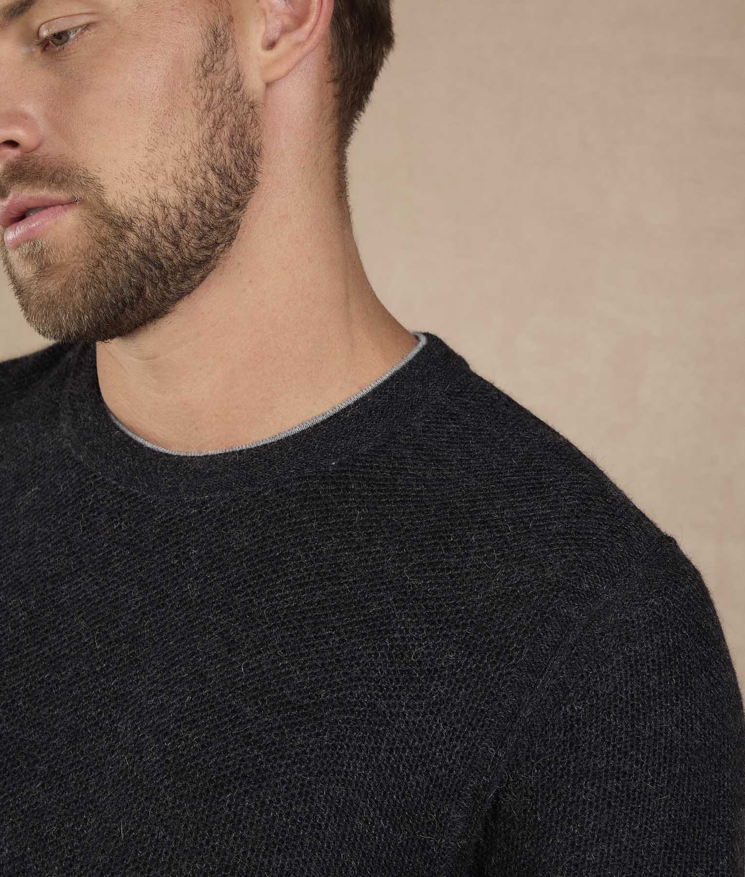 Basic Honey Comb Sweater - Dark Graphite Gray