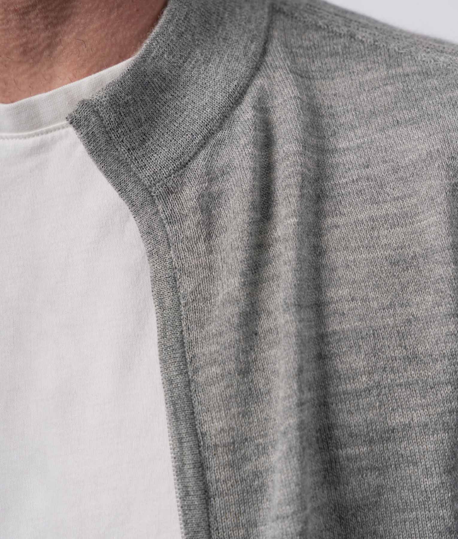 Jersey Mock Cardigan - Light Grey