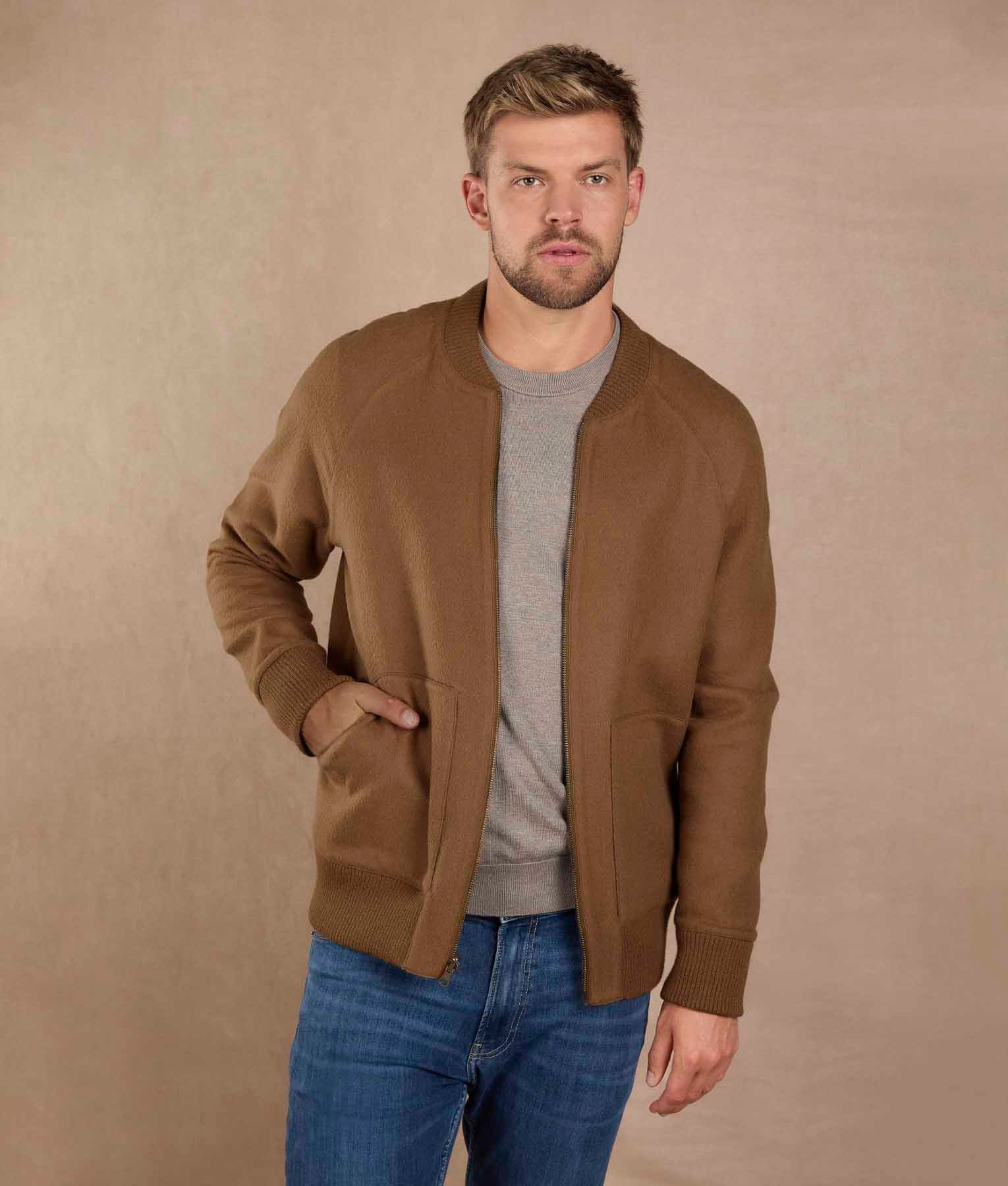 Reversible Baby Alpaca Bomber Jacket