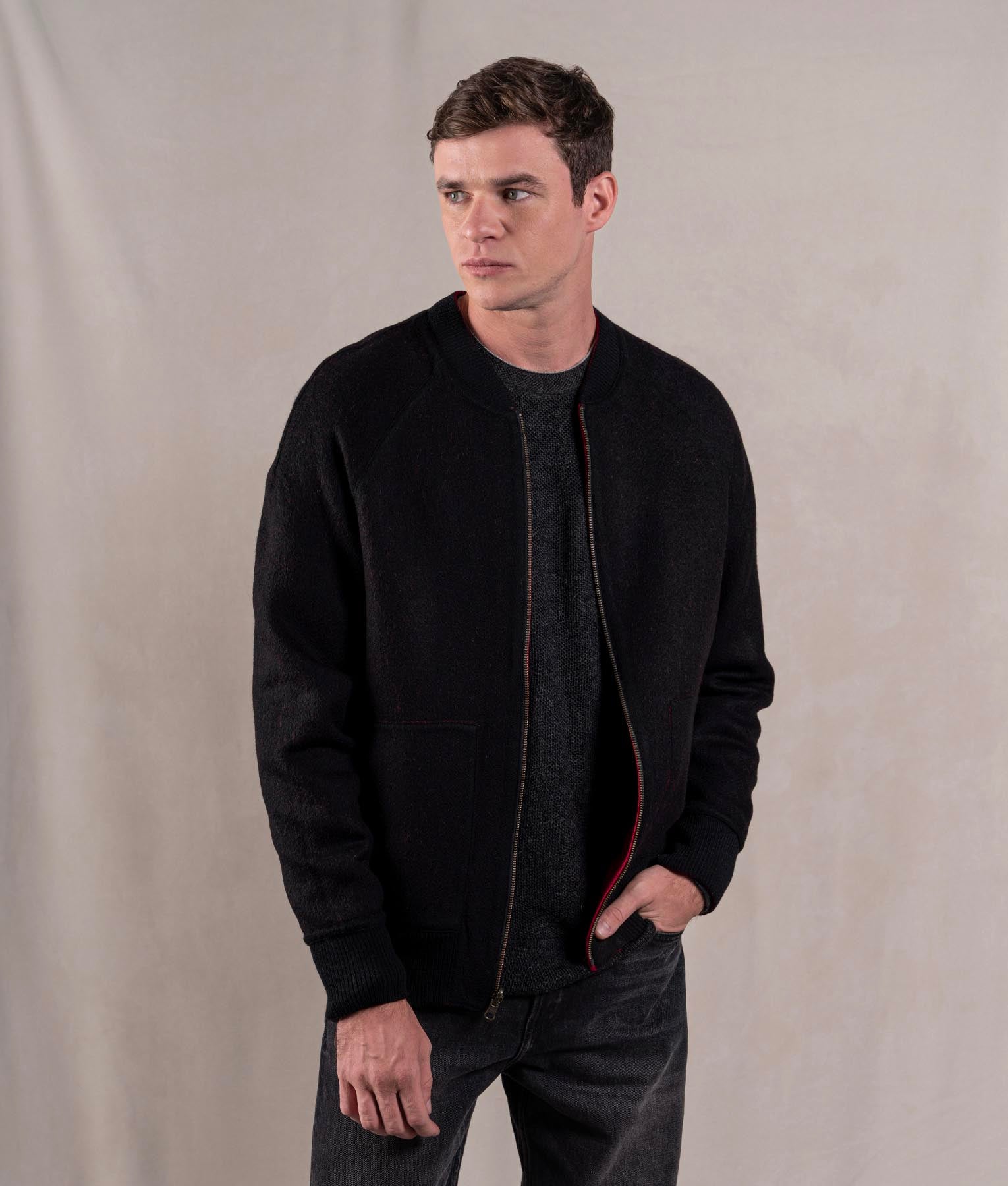 Reversible Bomber Jacket - Black And Red