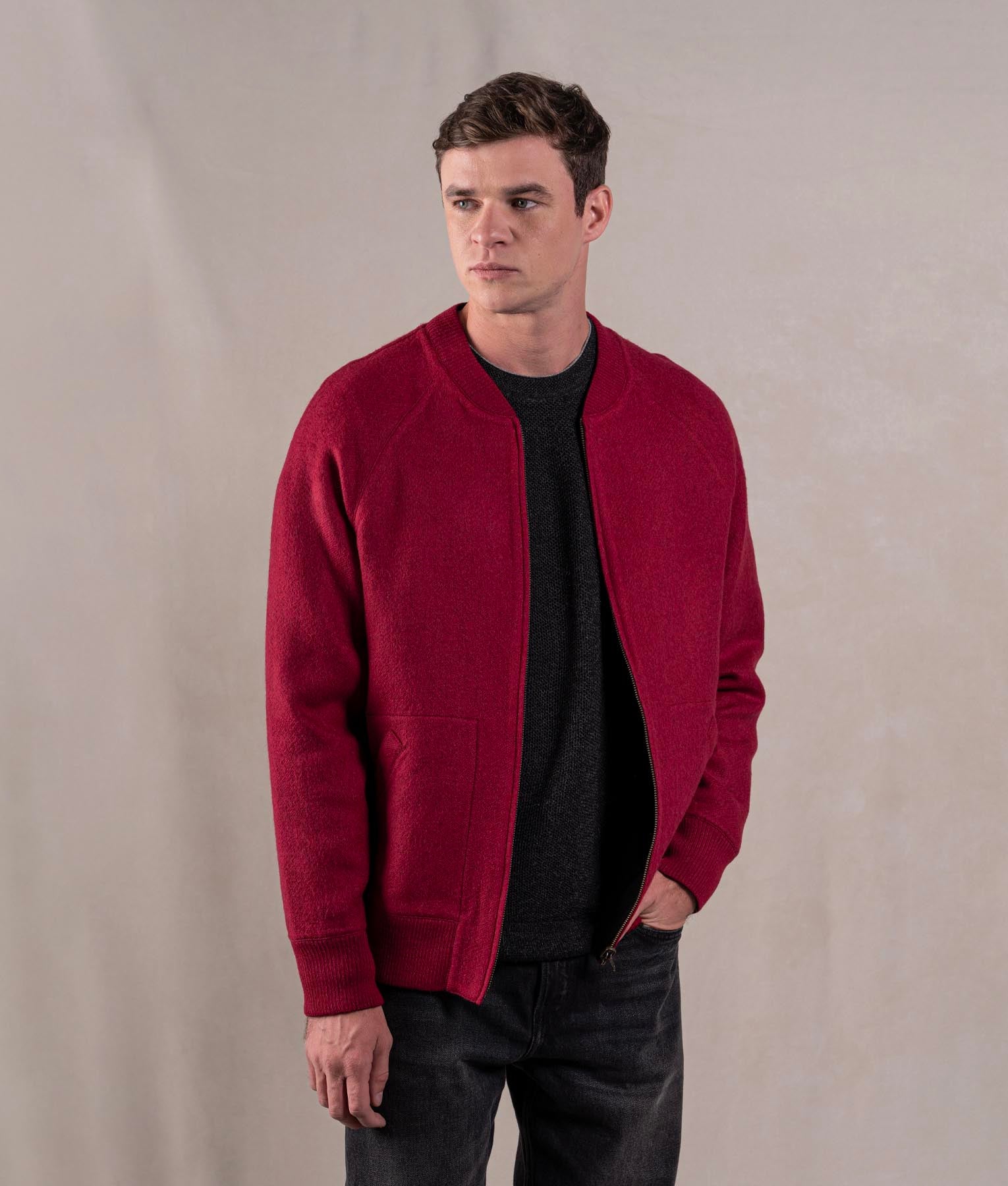 Reversible Bomber Jacket - Black And Red