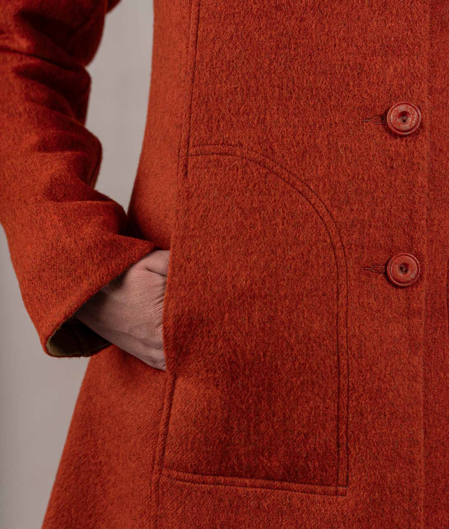 Reversible Soft Coat - Roof Terracotta And Camel