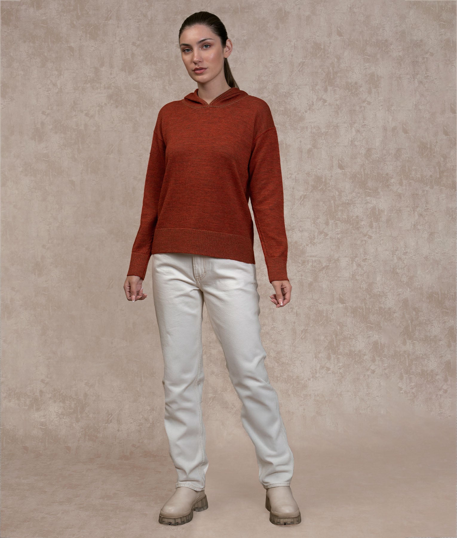 Oversize Sweater - Mocha And Bossa Nova Bisque