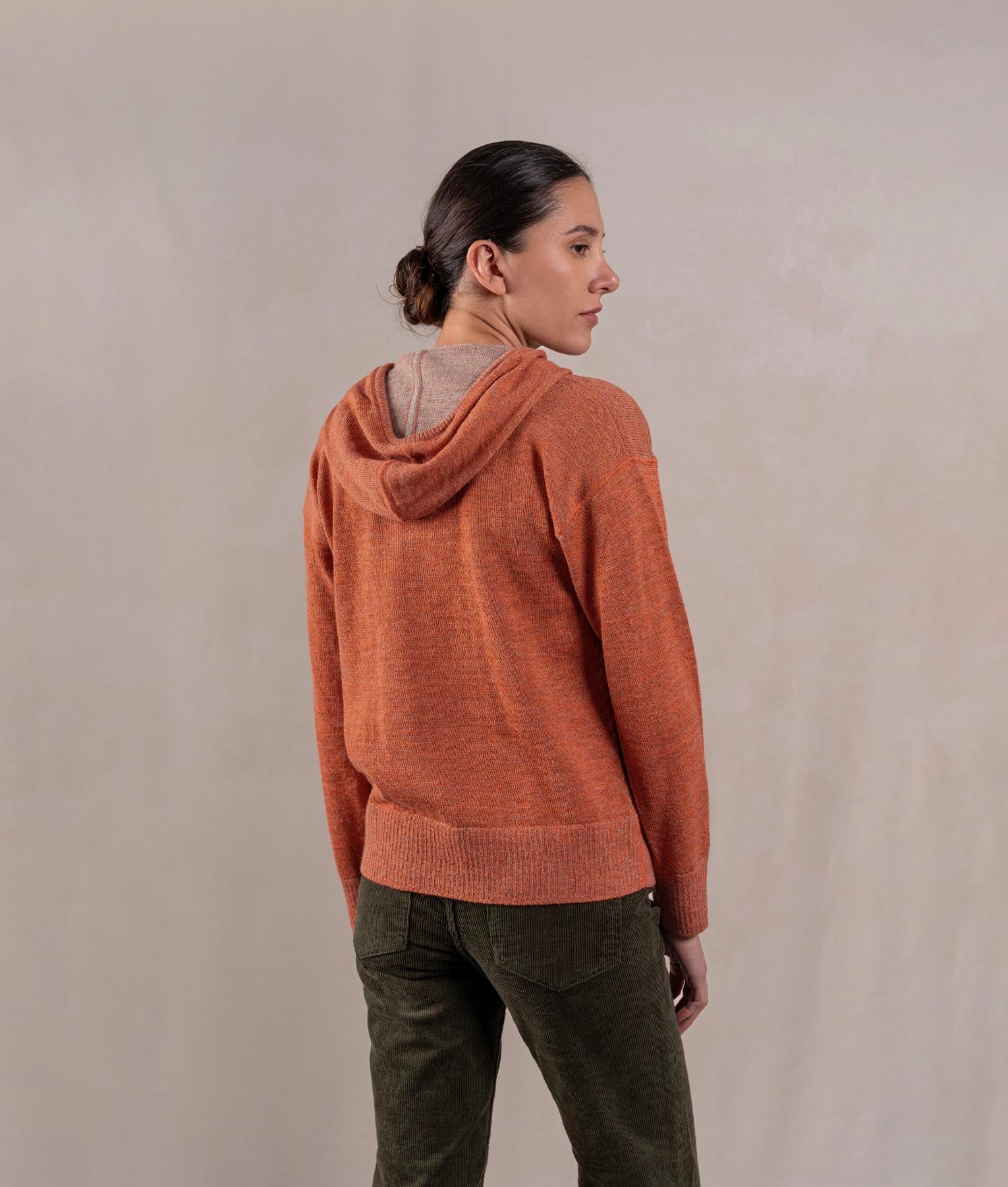 Oversize Sweater - Terracotta Heathered And Sand Beige