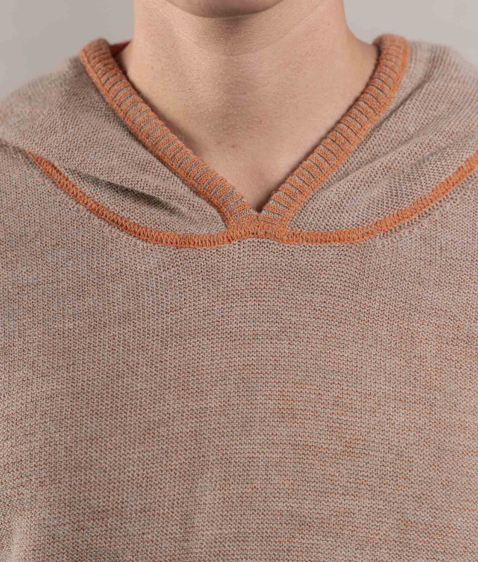 Oversize Sweater - Terracotta Heathered And Sand Beige