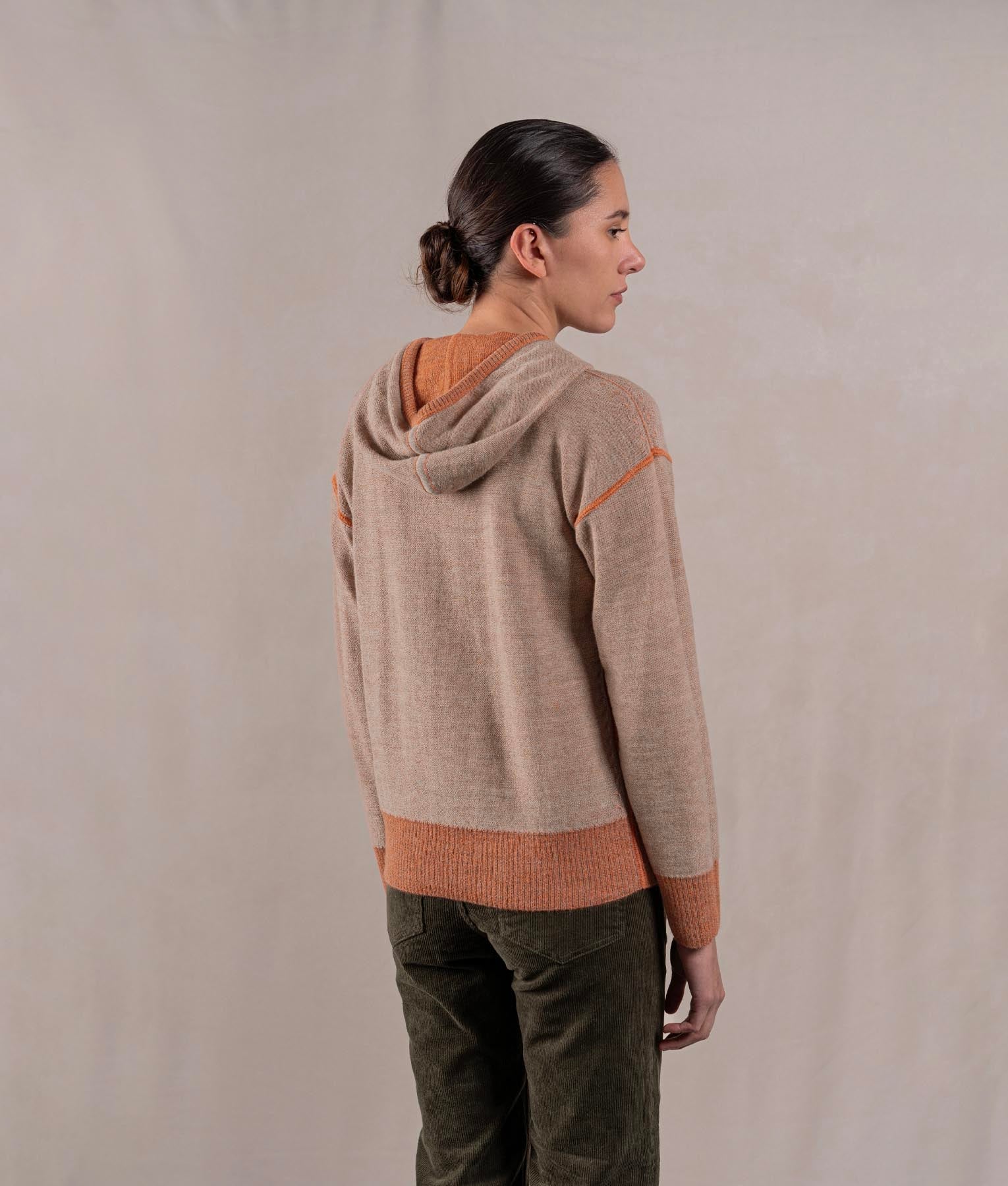 Oversize Sweater - Terracotta Heathered And Sand Beige