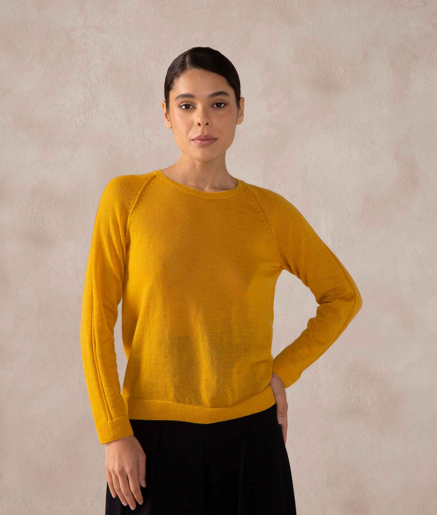 Basic Raglan Sleeves Sweater - Tawny Olive