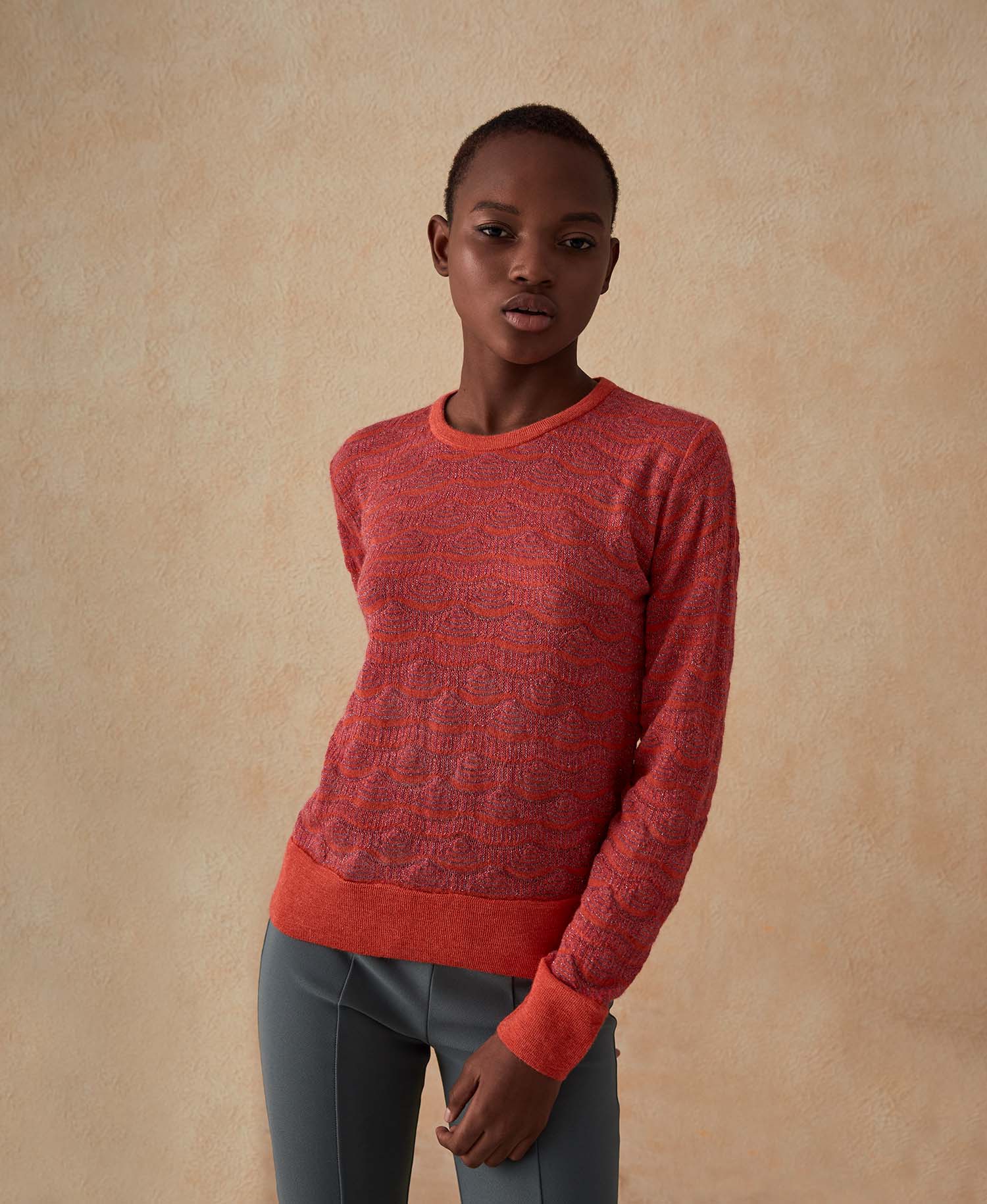 Transfers Basic Sweater - Summer Fig And Lavender Crystal