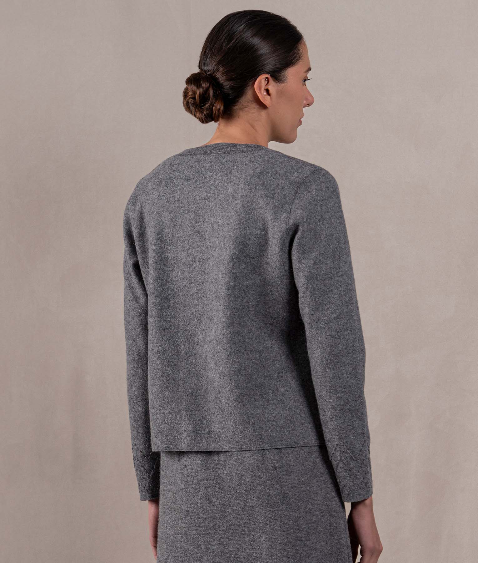 Bw Crew Neck Sweater With Pockets - December Sky Grey
