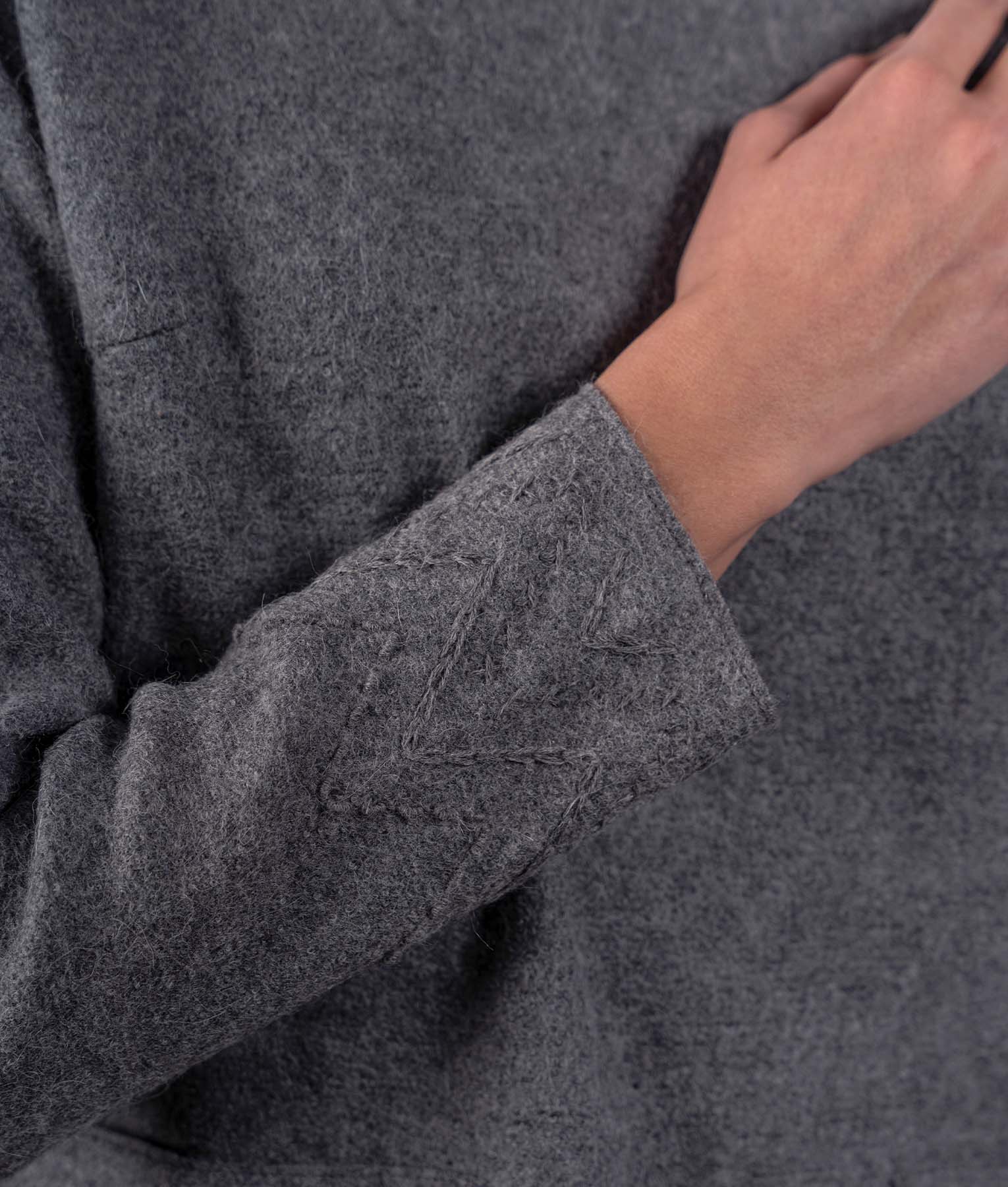 Bw Crew Neck Sweater With Pockets - December Sky Grey