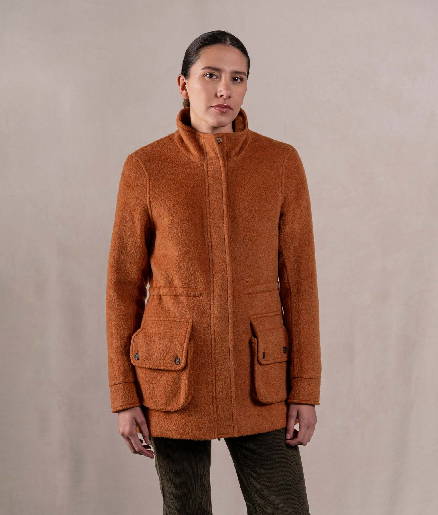 Easy Fit Cargo Coat - Umber Brown