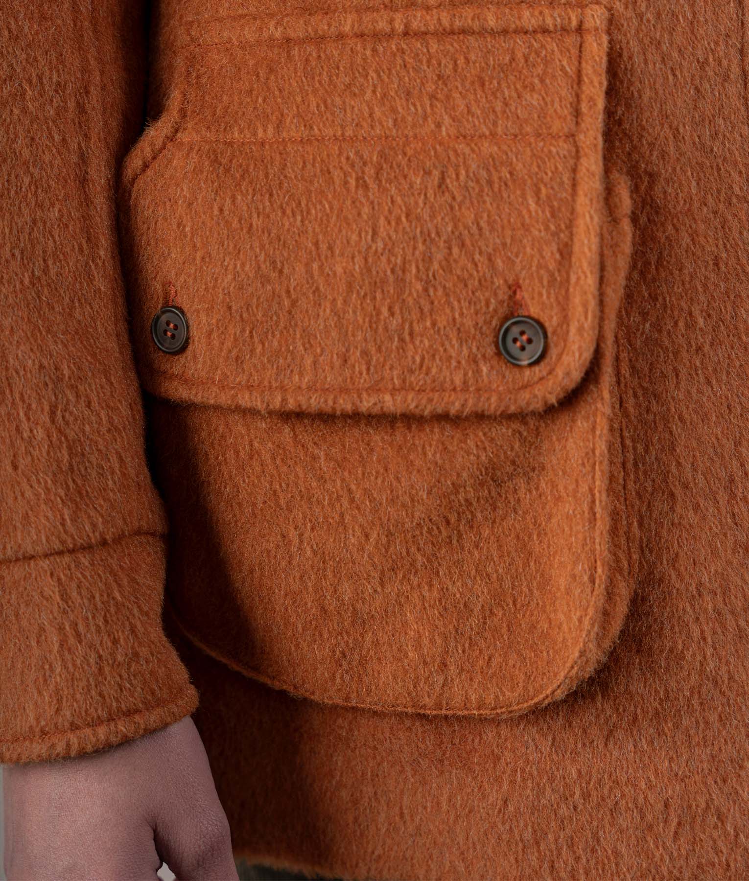 Easy Fit Cargo Coat - Umber Brown