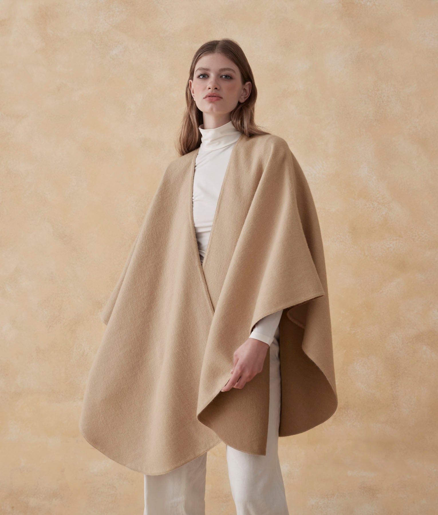 Reversible Soft Cape - Tobacco And Peyote Brown
