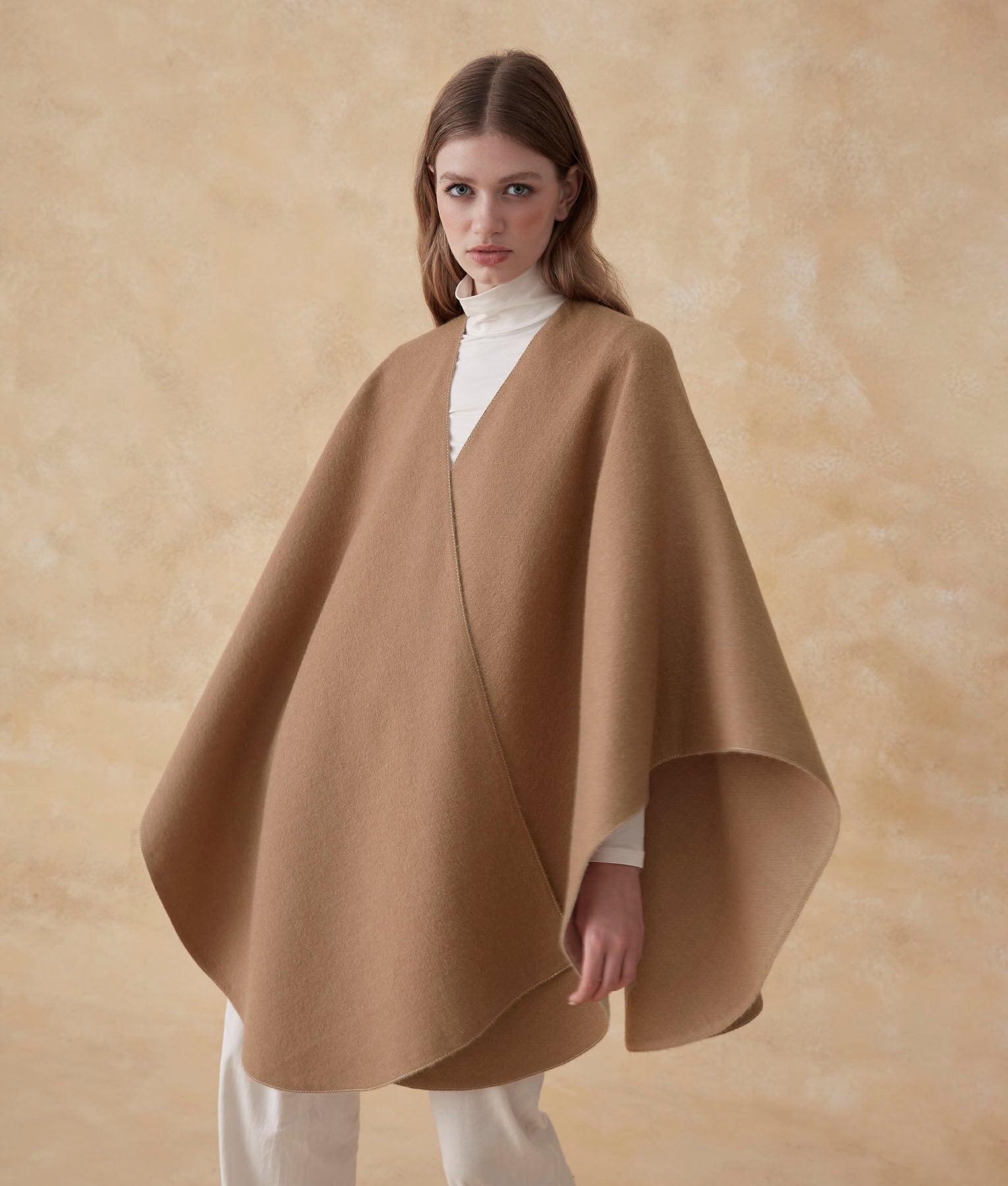 Reversible Soft Cape - Tobacco And Peyote Brown