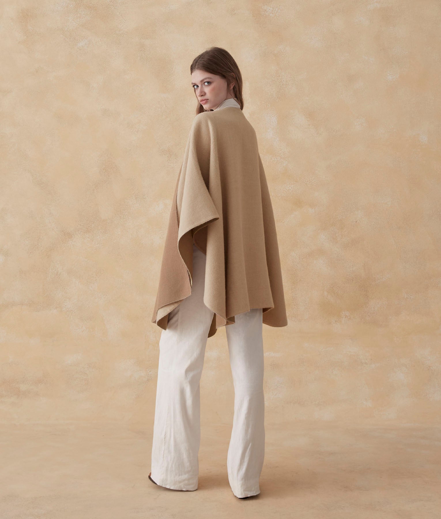 Reversible Soft Cape - Tobacco And Peyote Brown