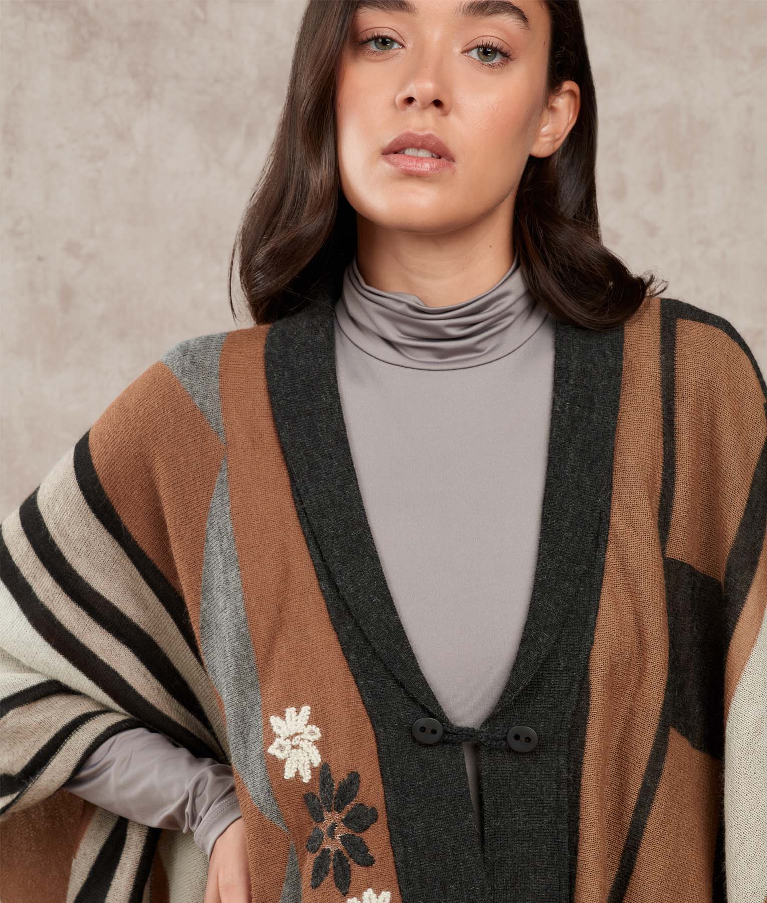 Beyond A Cape With Embroidary - Pirate Black And Brown Sugar