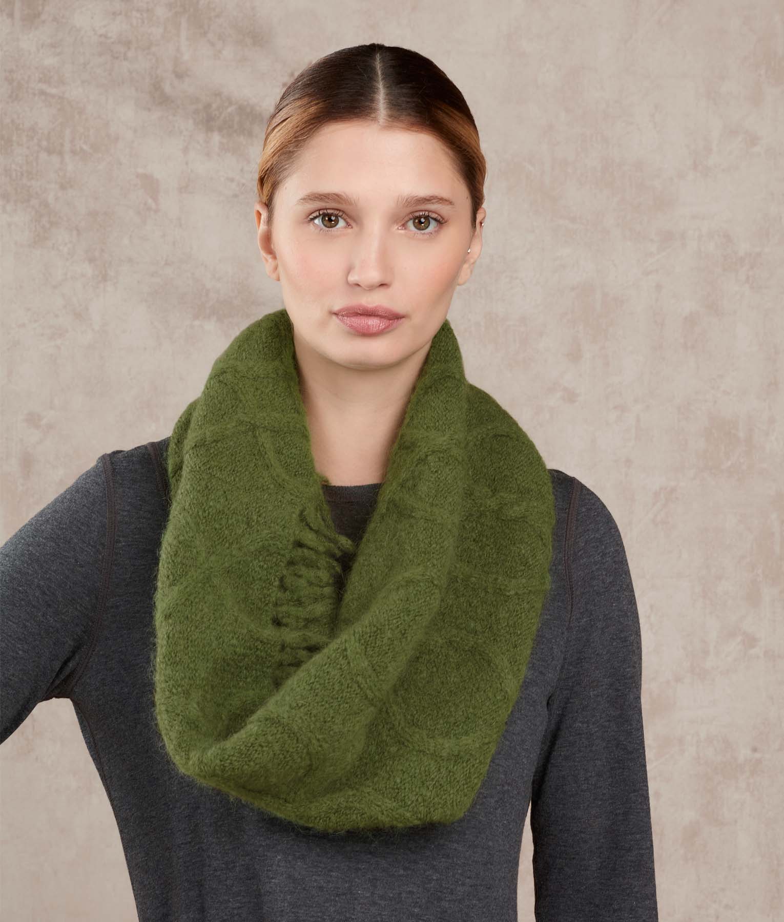Aran Collar - Forest Green