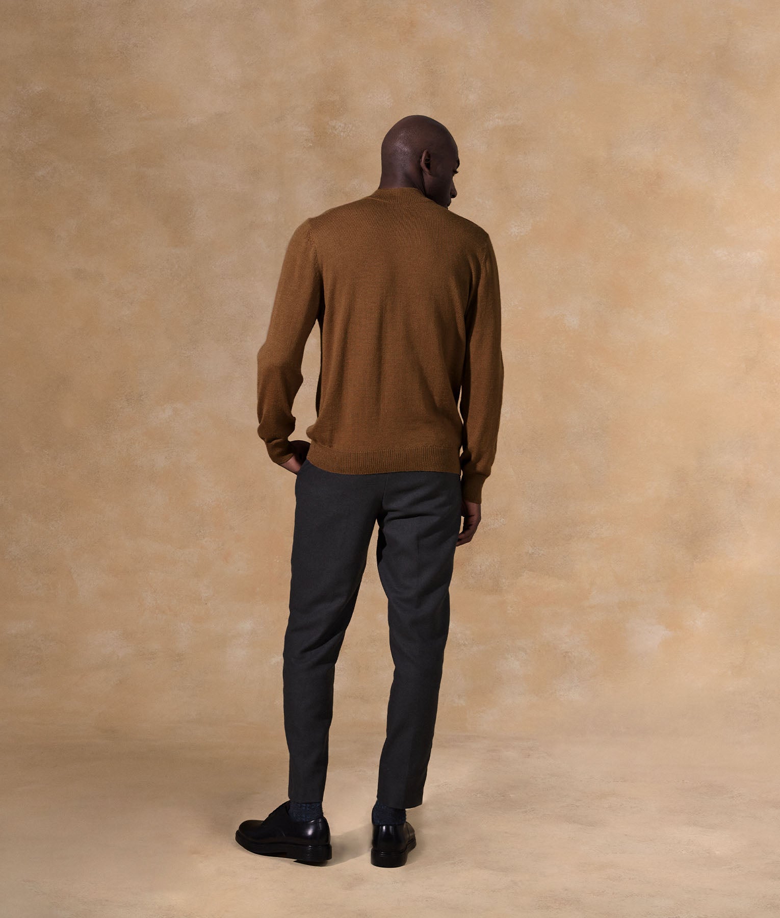 Basic Jersey Mock Neck Sweater - Toasted Coconut