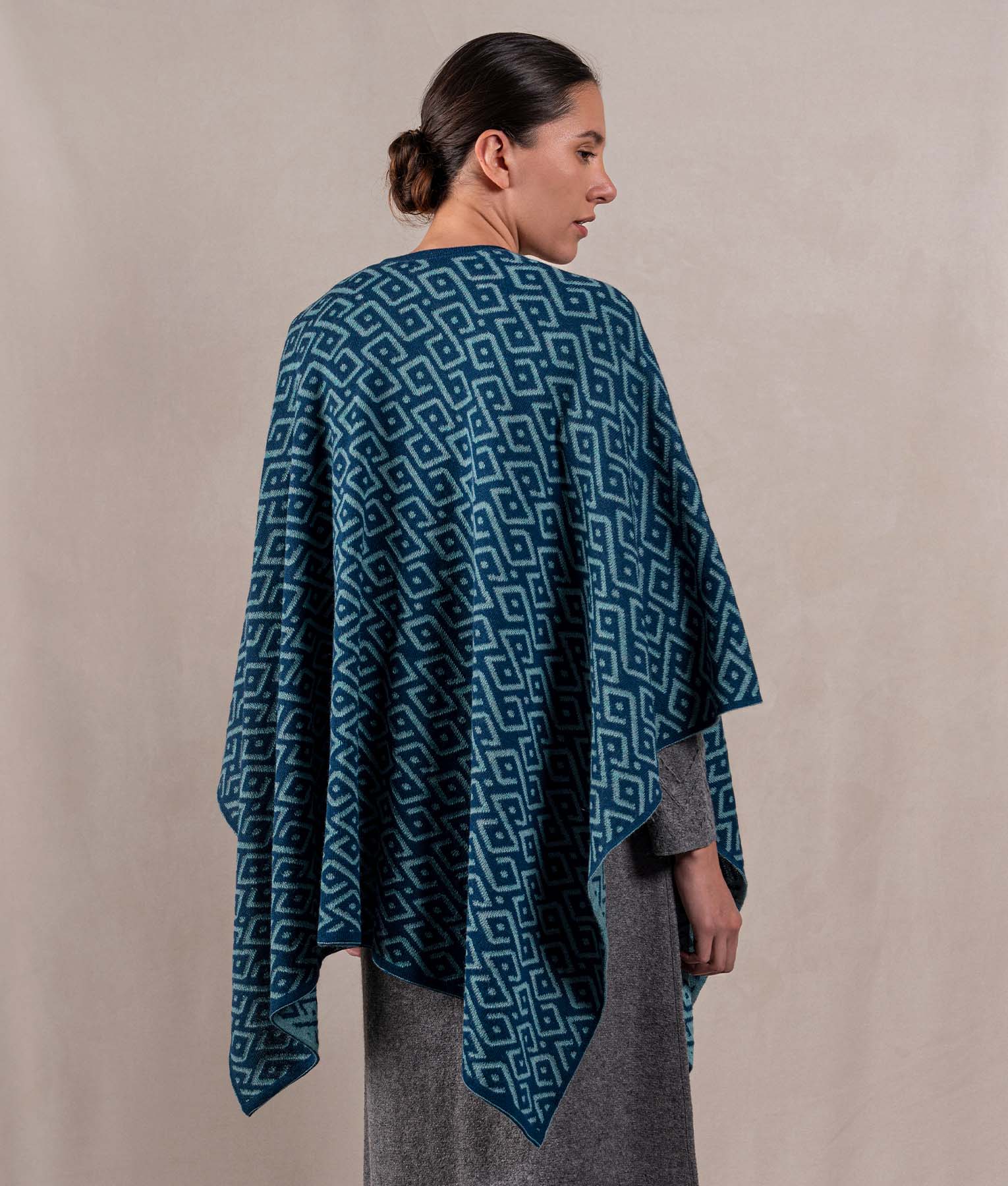 Gala Cape - Medium Sky Blu And Petrol Blue