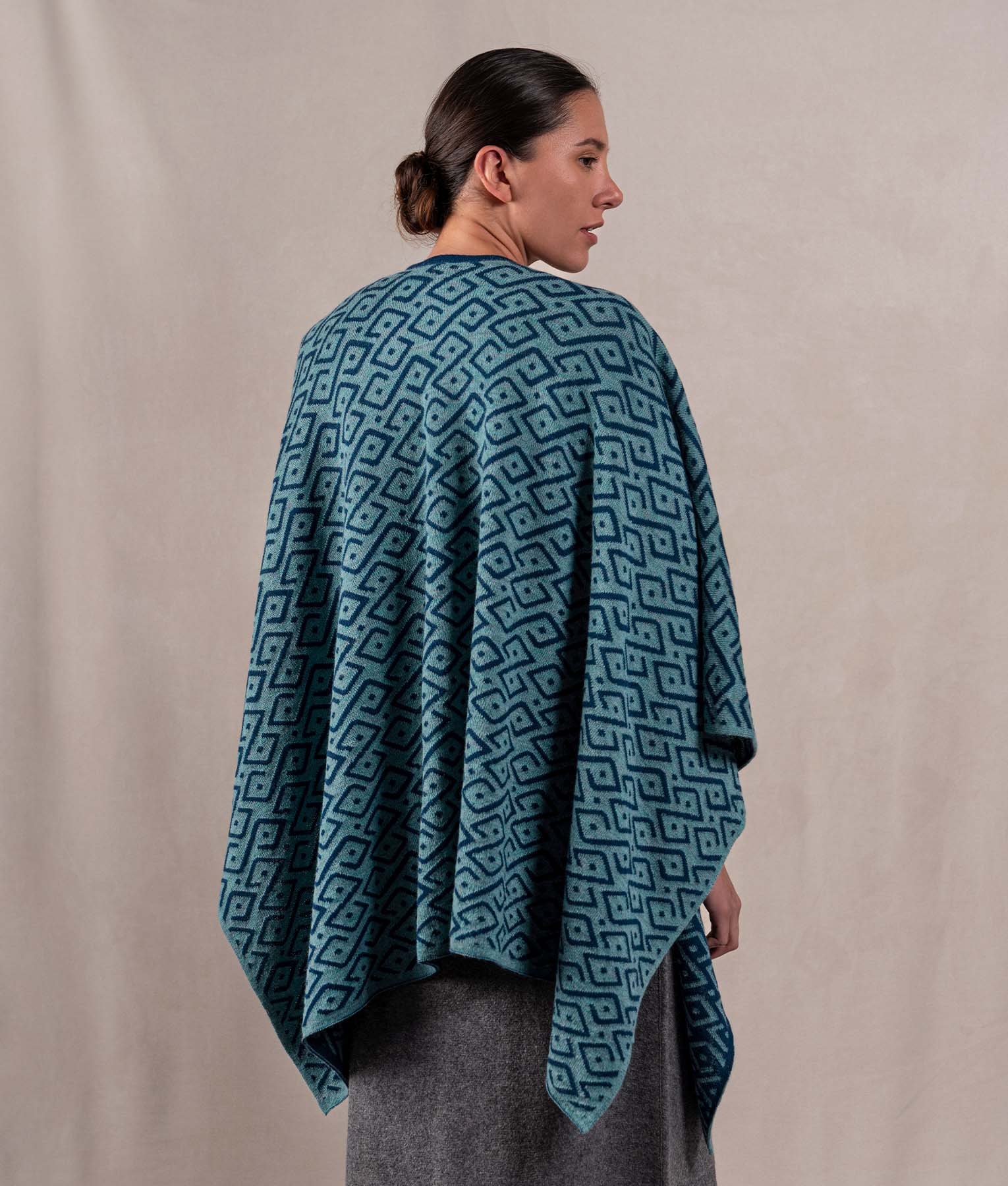 Gala Cape - Medium Sky Blu And Petrol Blue