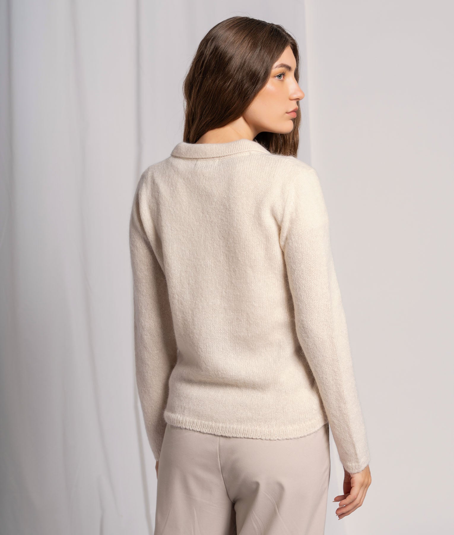 Jersey Polo Neck Sweater