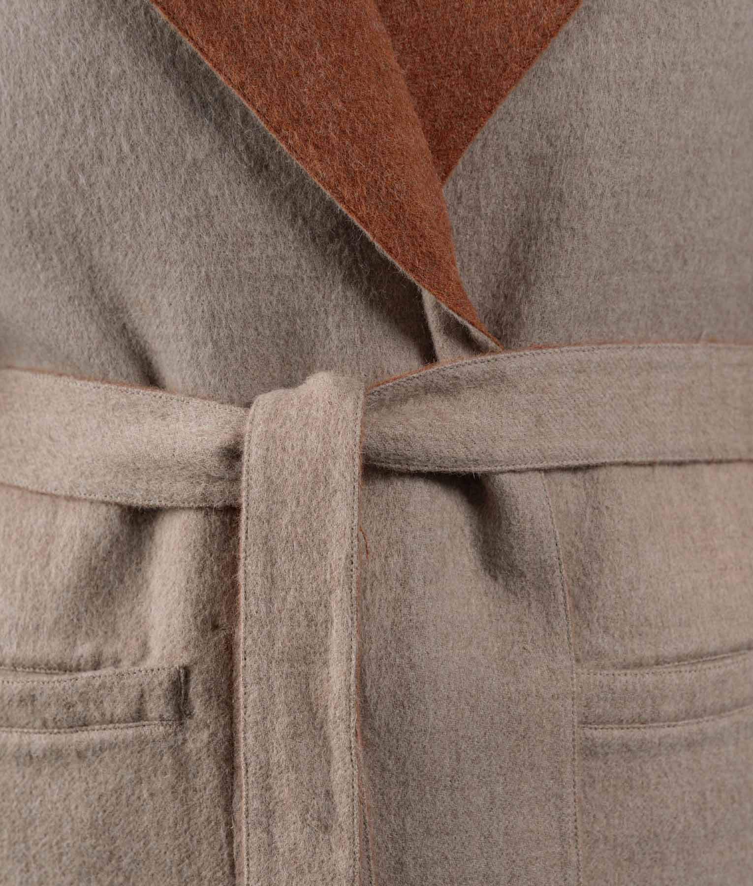 Belted Short Hoodie - Brown Rust And Brandy