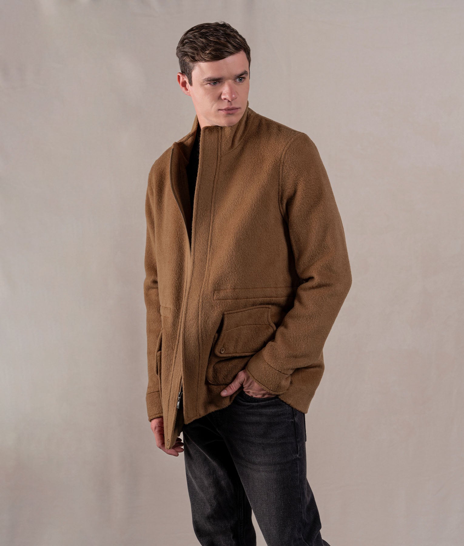Men'S Easy Fit Cargo Coat - Toasted Coconut