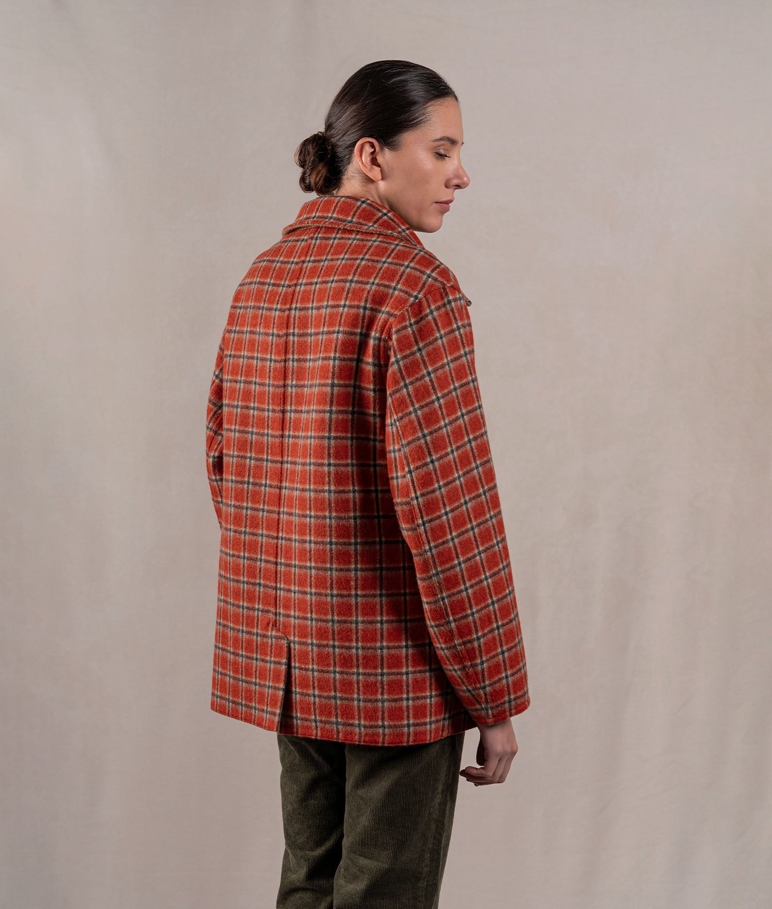 Reversible Women'S Short Coat - Toasted Coconut And Old Brick