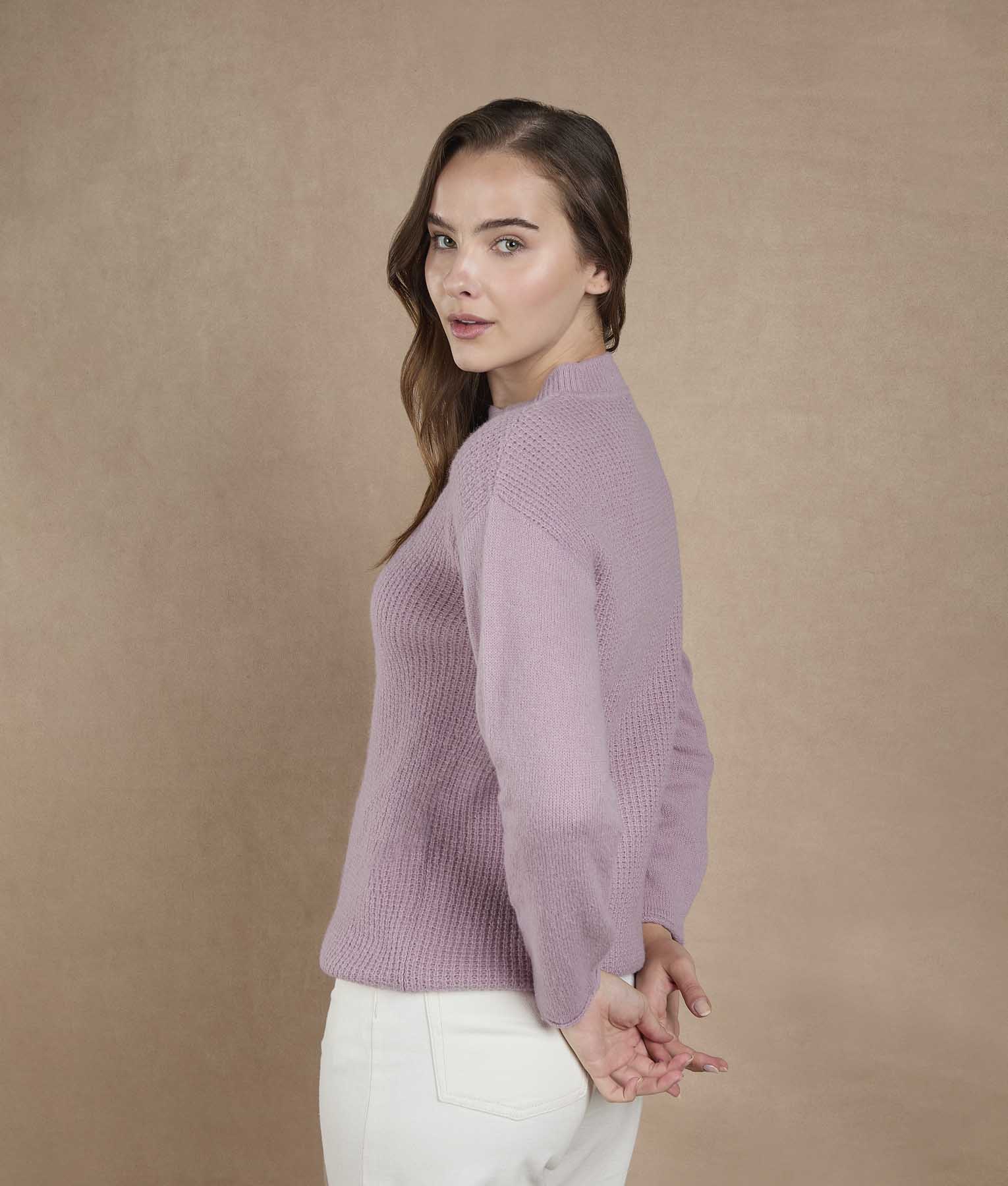 Pink Lavender Mock Neck Sweater