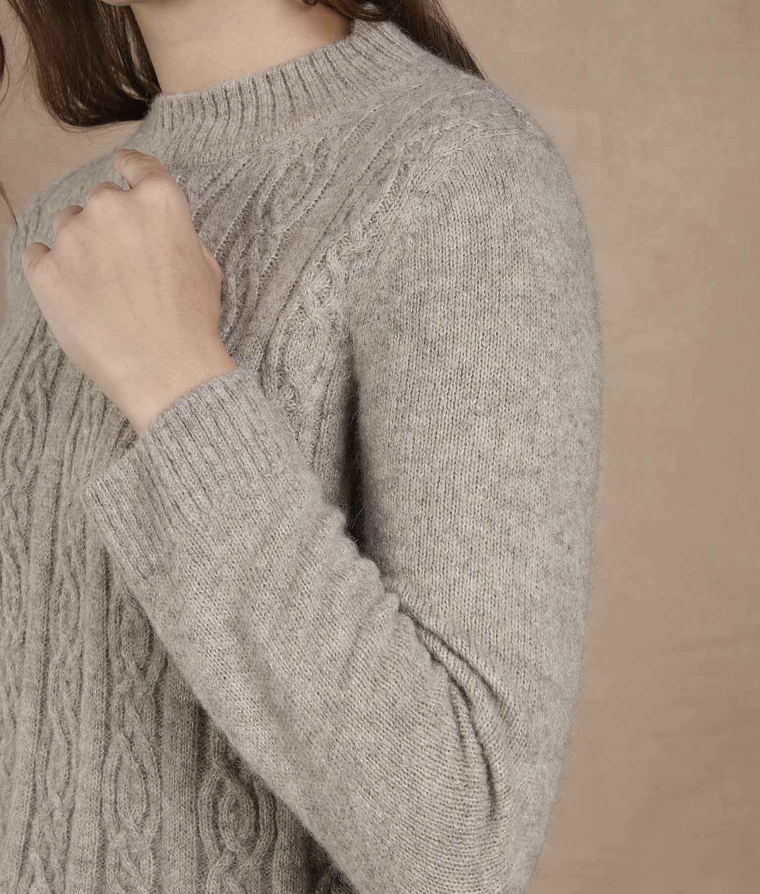 Warm Gray Turtleneck Sweater