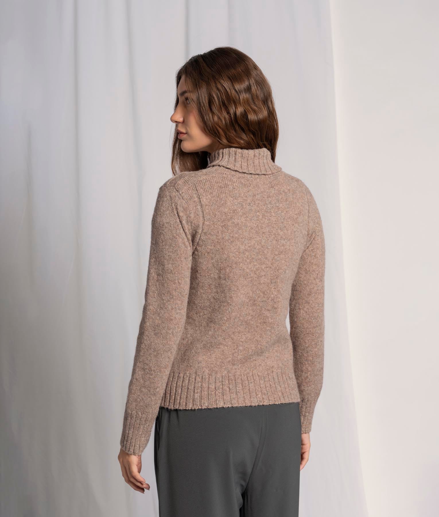 Jersey High Neck Sweater