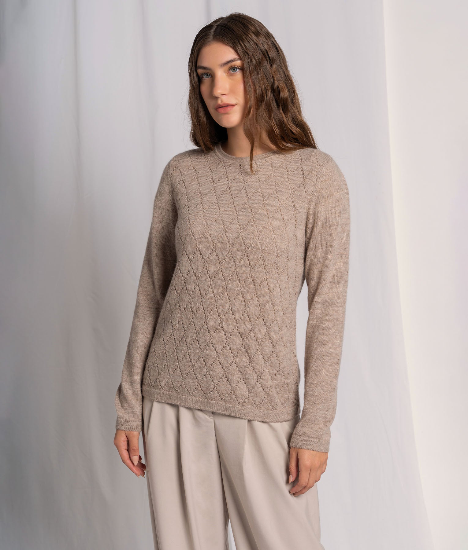 Lacy Argyle Sweater