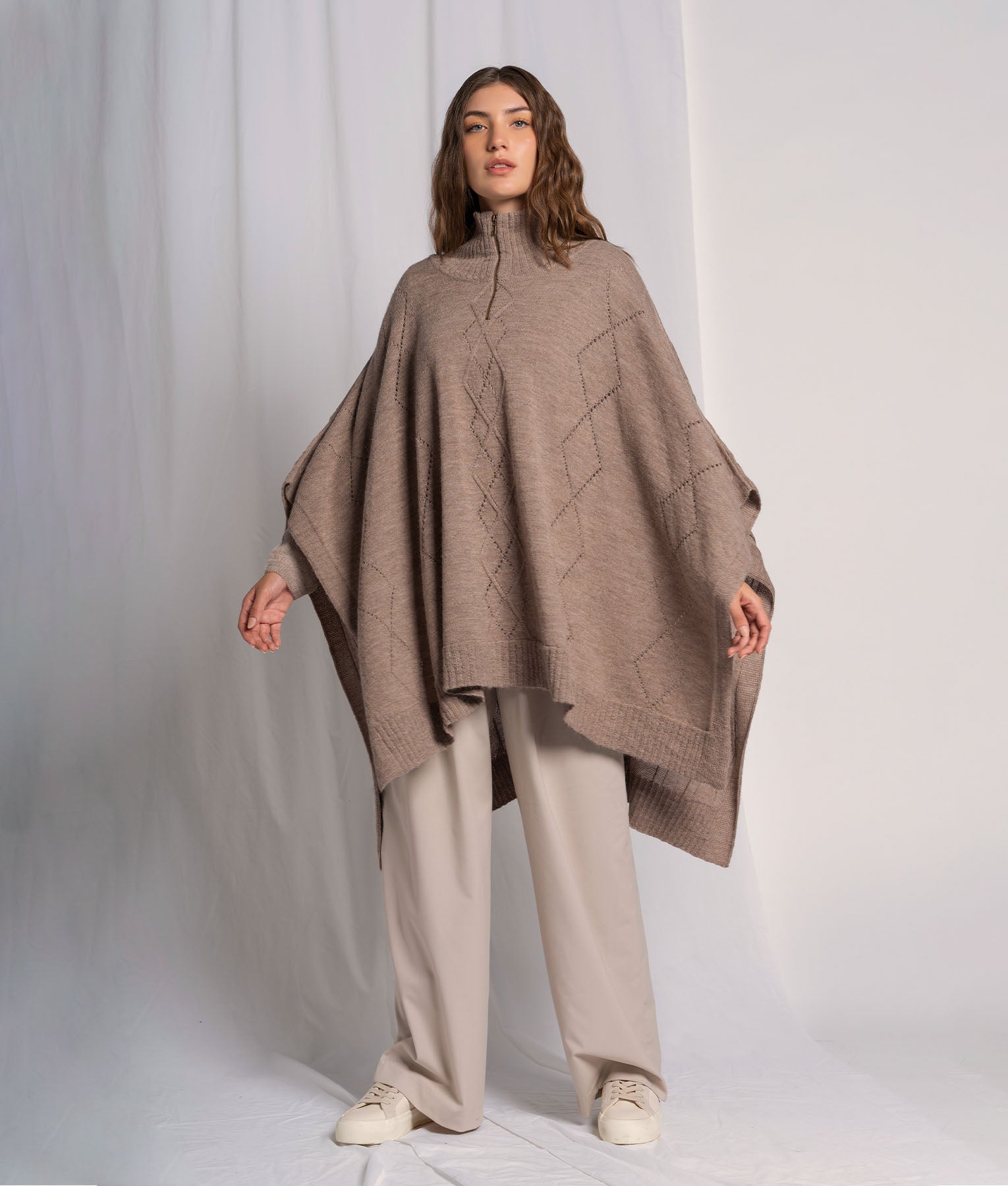 Mediri High Neck Poncho
