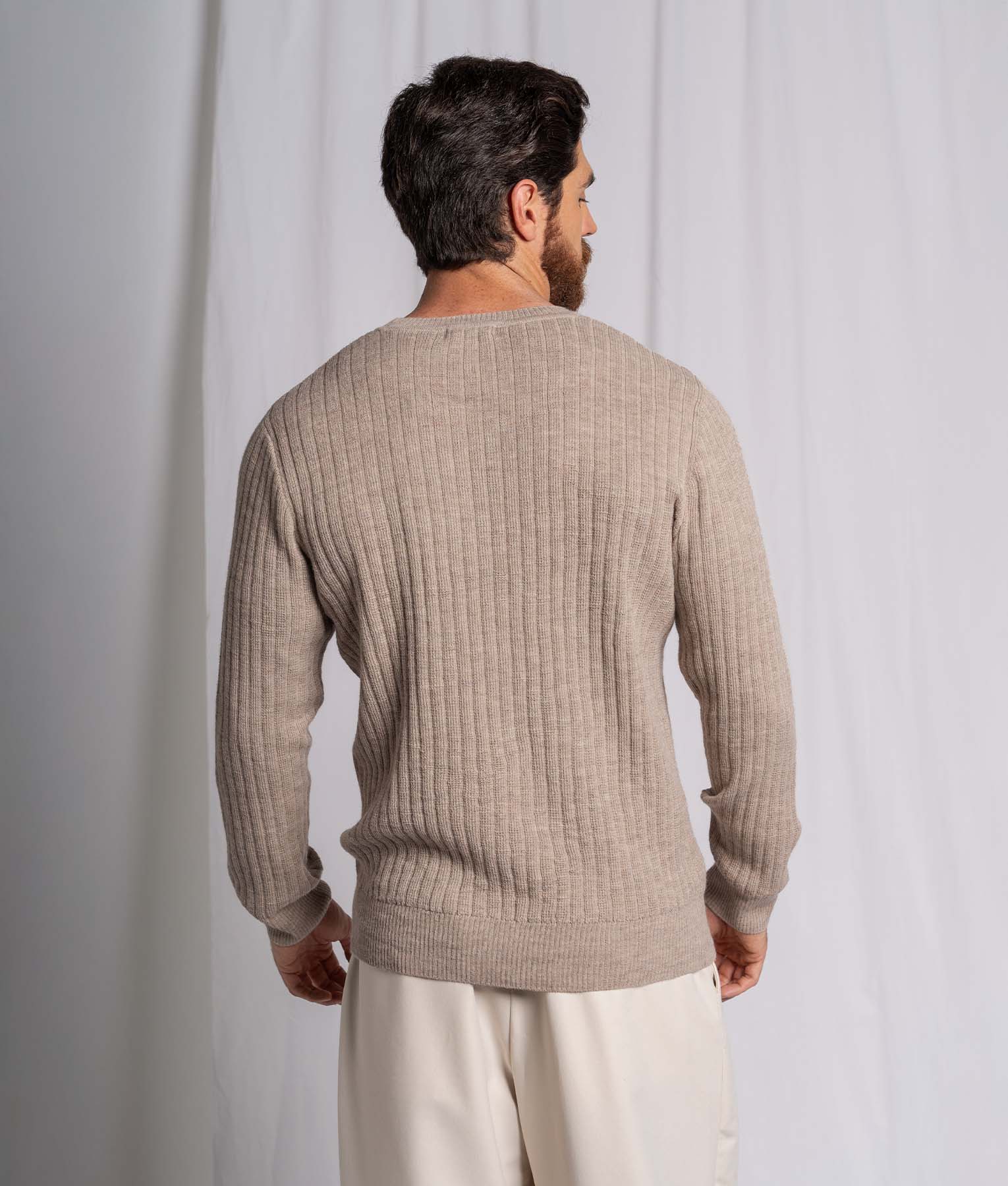 Men's Cable and Jersey Ribbed Sweater
