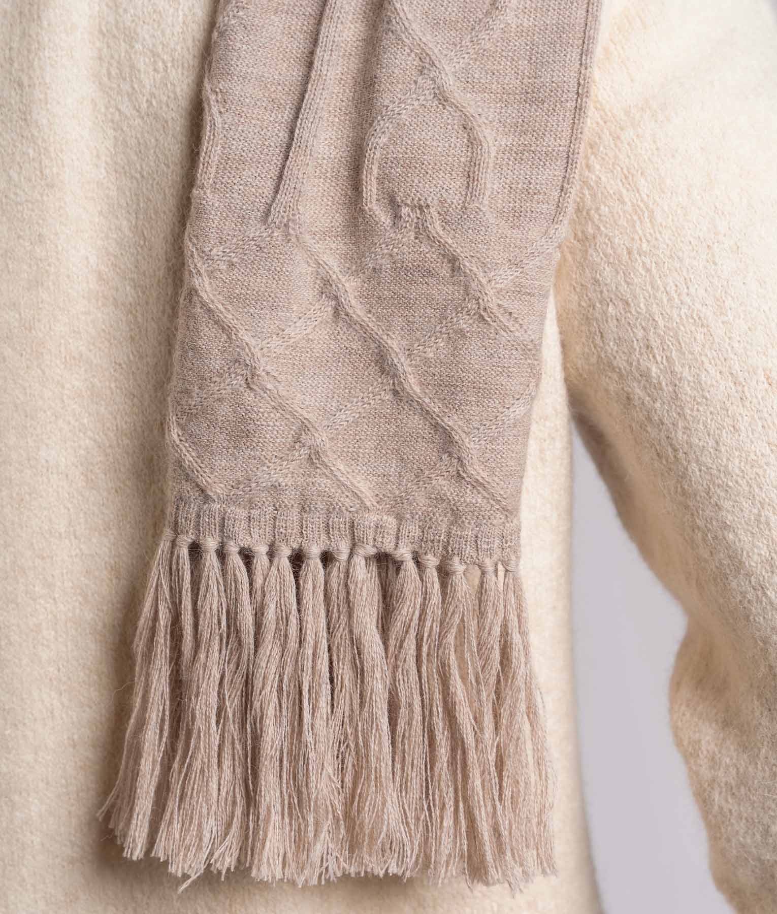 Cable Scarf With Fringes