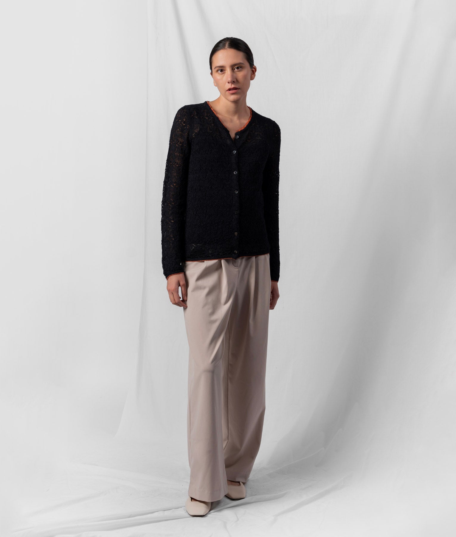 The 30'S Lacy Cardigan - Chambray Blue And Mirage Blue