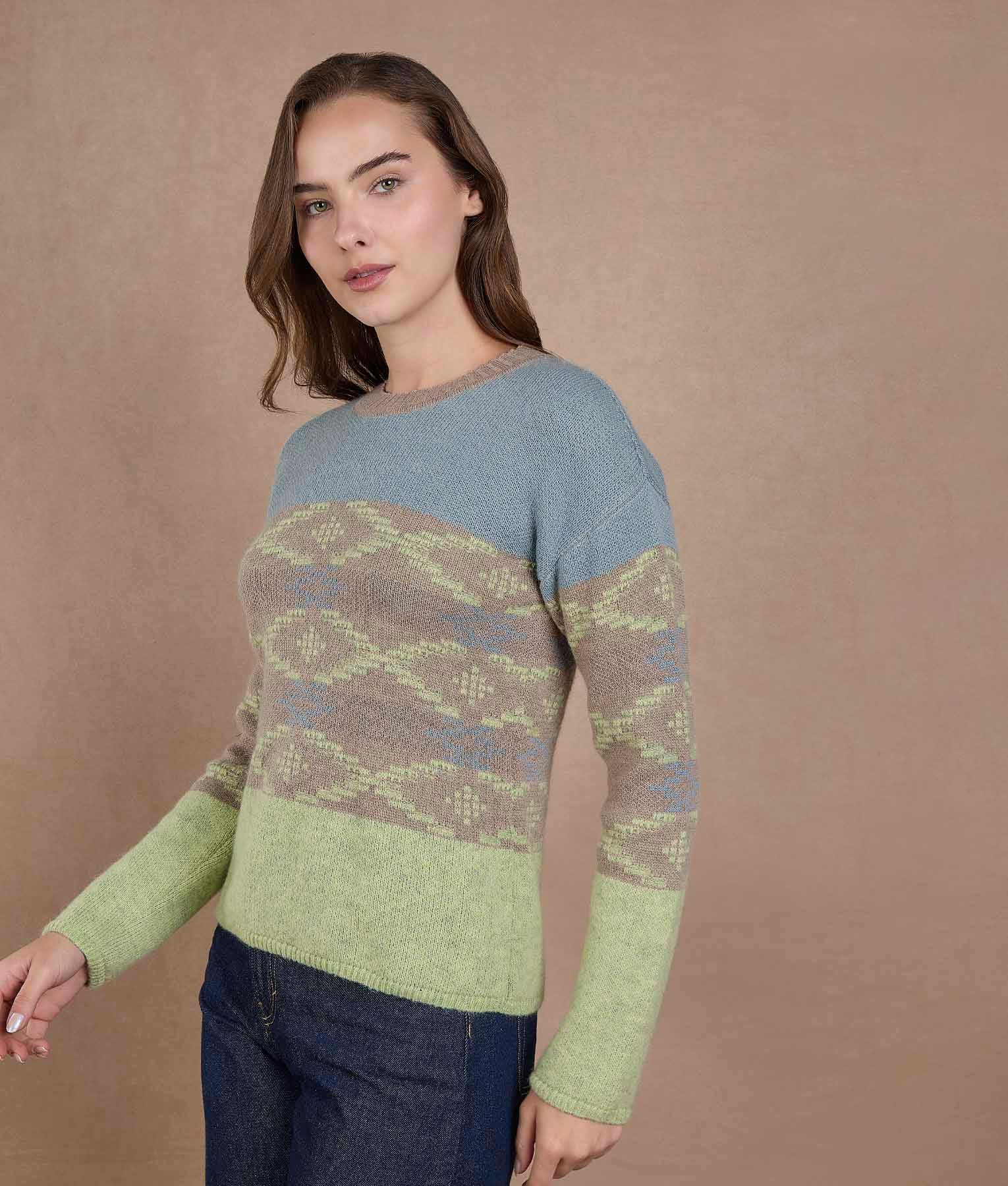 Multicolor Diamond Sweater